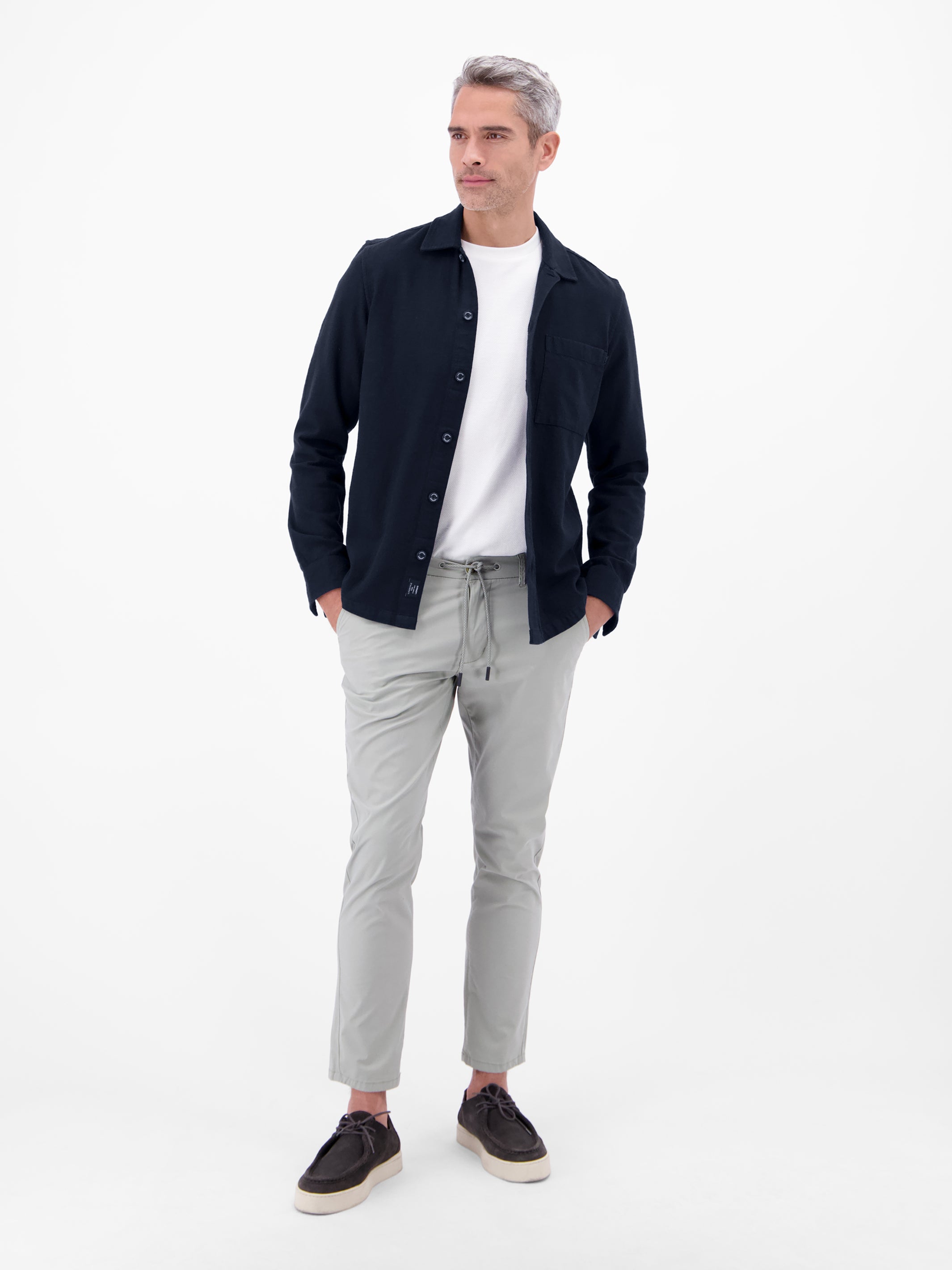 Overshirt aus 100 % Baumwolle, unifarben - Langarmhemd