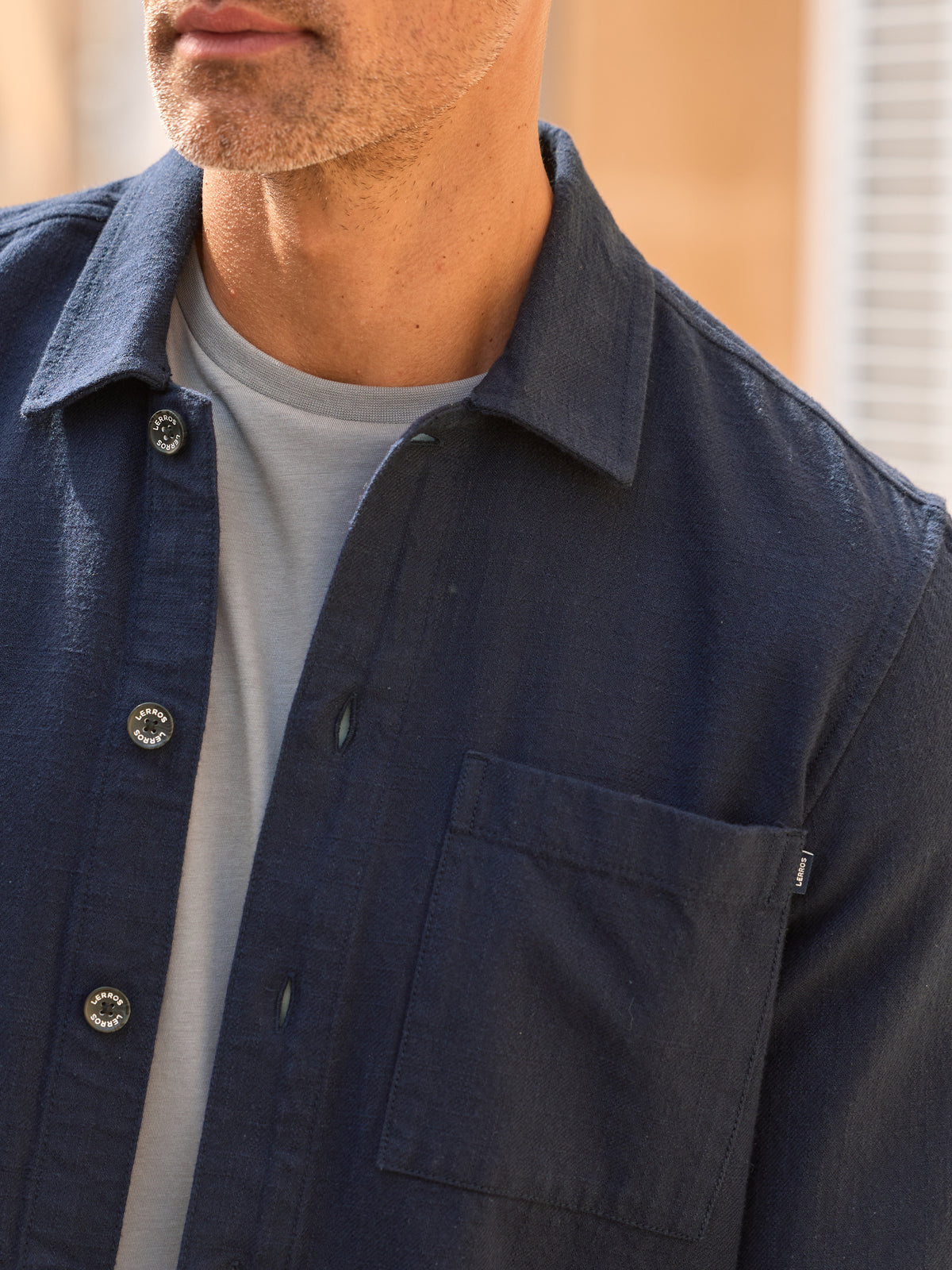 Overshirt aus 100 % Baumwolle, unifarben - Langarmhemd