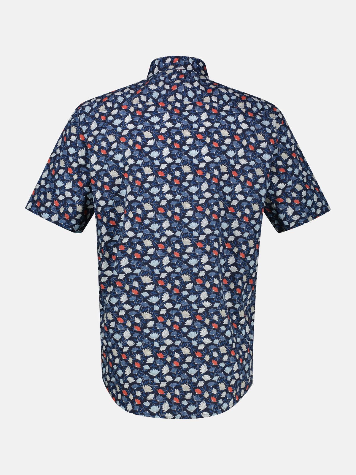 Floral bedrucktes Halbarmhemd, 100 % Baumwolle - Kurzarmhemd