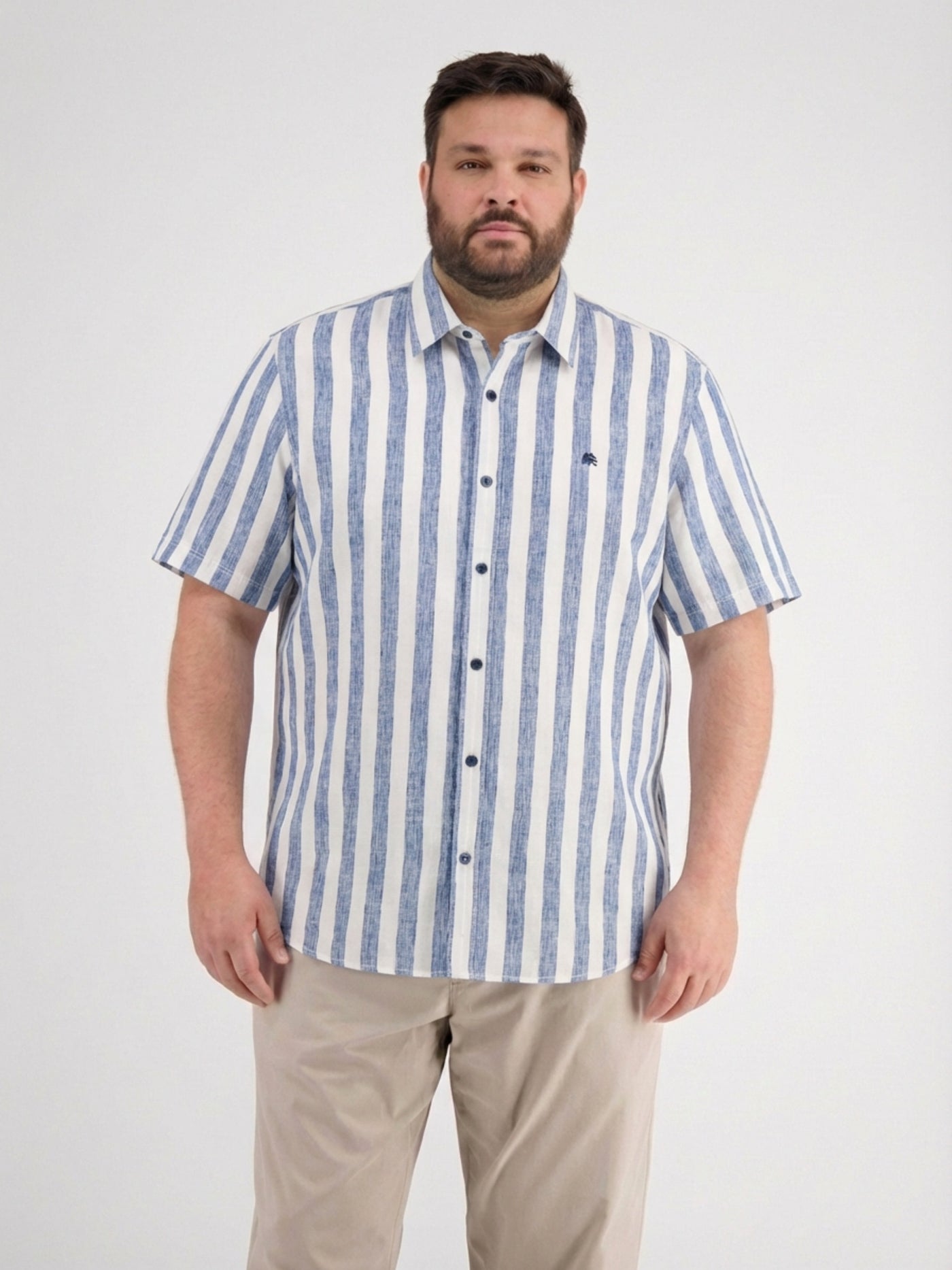 Gestreiftes Kurzarmhemd in grossen Größen - Kurzarmhemd