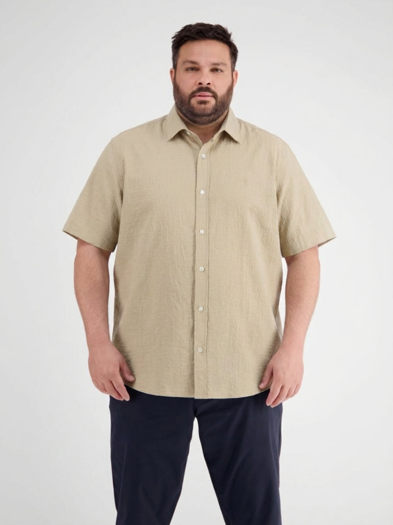 Kurzarmhemd mit Knitterlook, grosse Größen - Kurzarmhemd