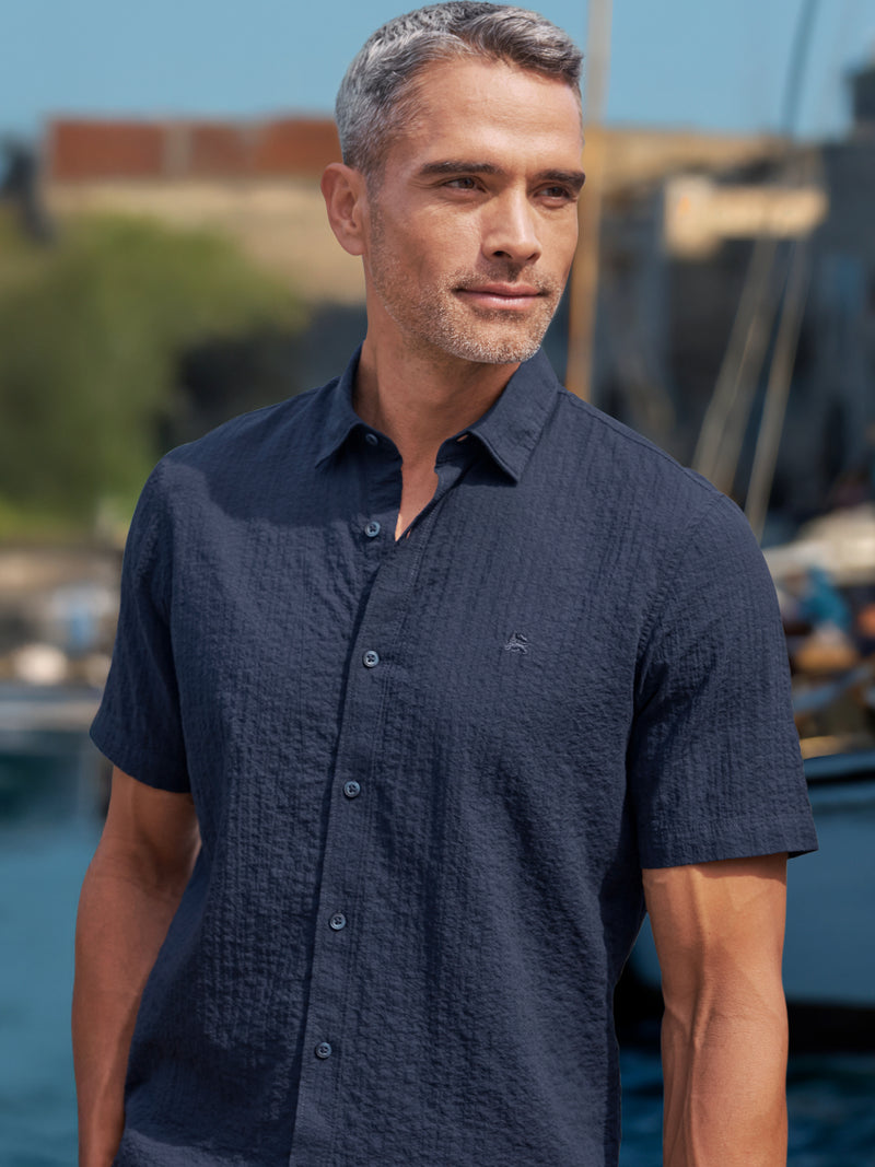 Kurzarmhemd im Knitterlook - Kurzarmhemd