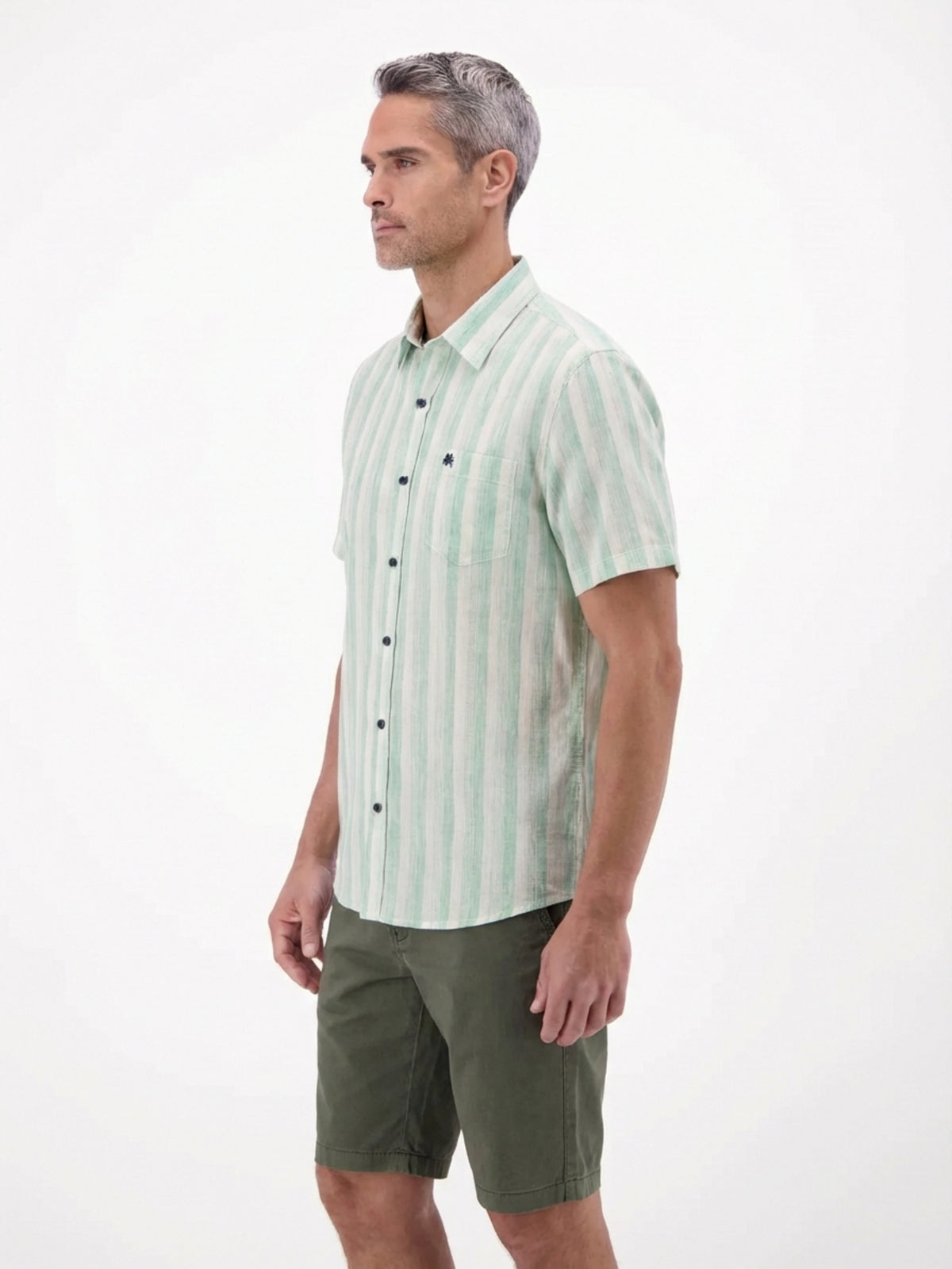 Kurzarmhemd gestreift und atmungsaktiv - Kurzarmhemd