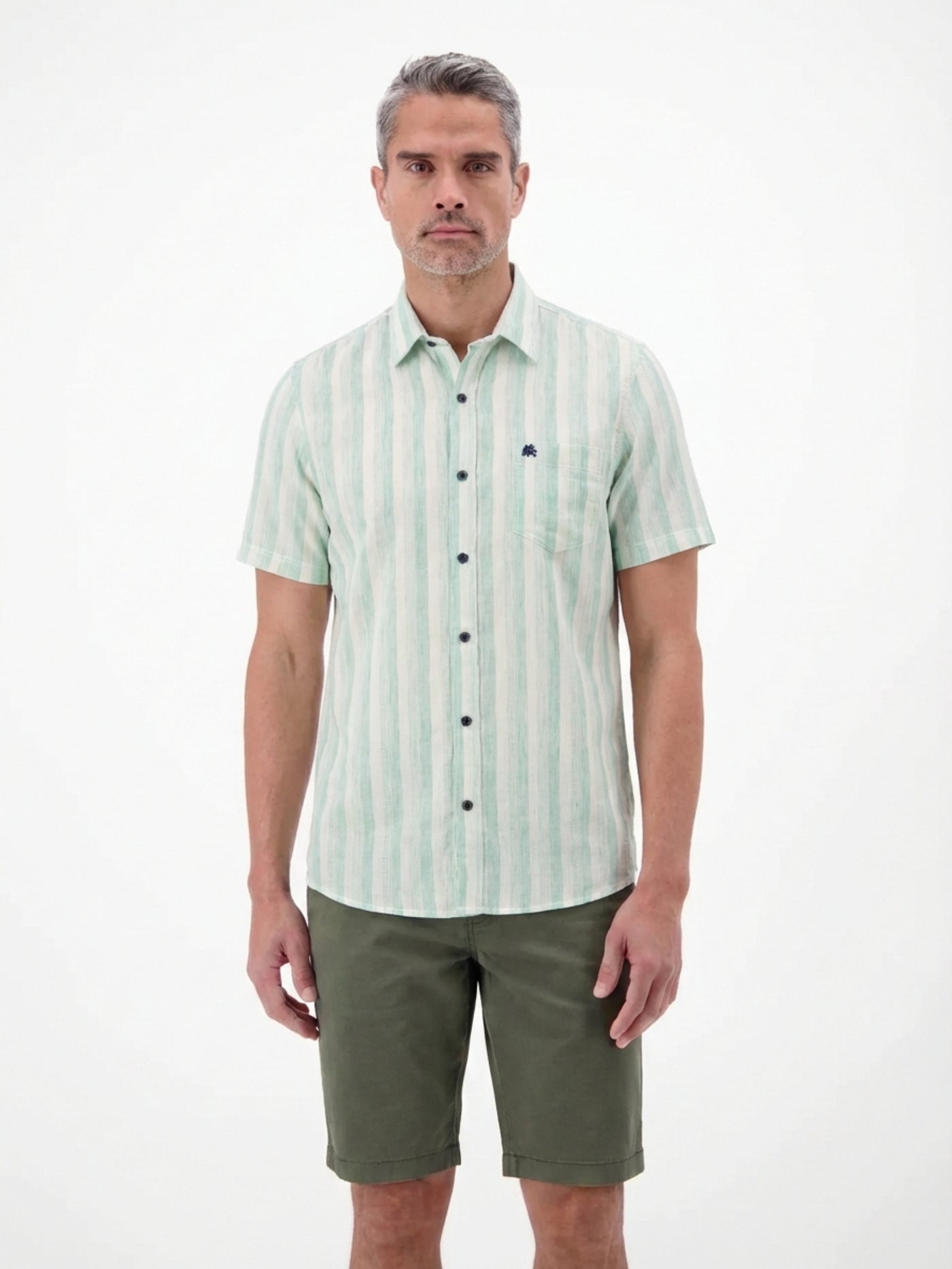 Kurzarmhemd gestreift und atmungsaktiv - Kurzarmhemd