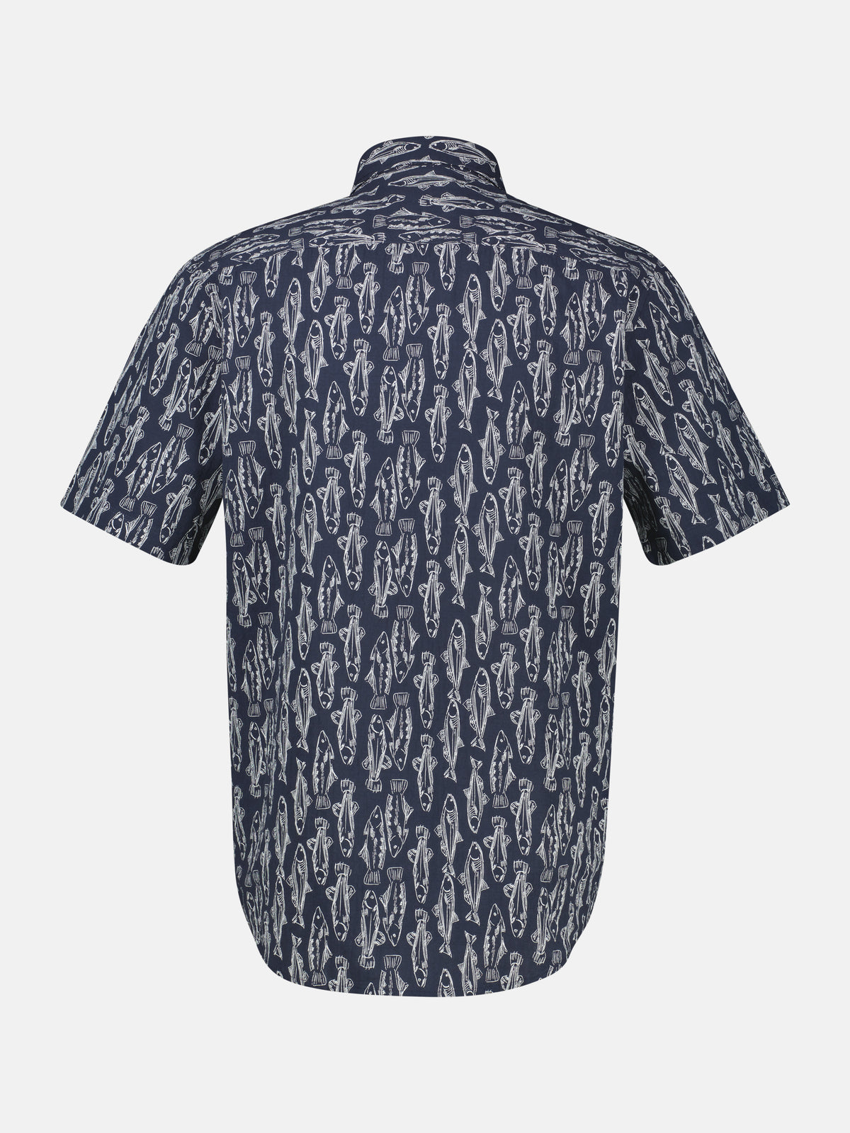 Kurzarmhemd mit marinem All-over-Print - Kurzarmhemd
