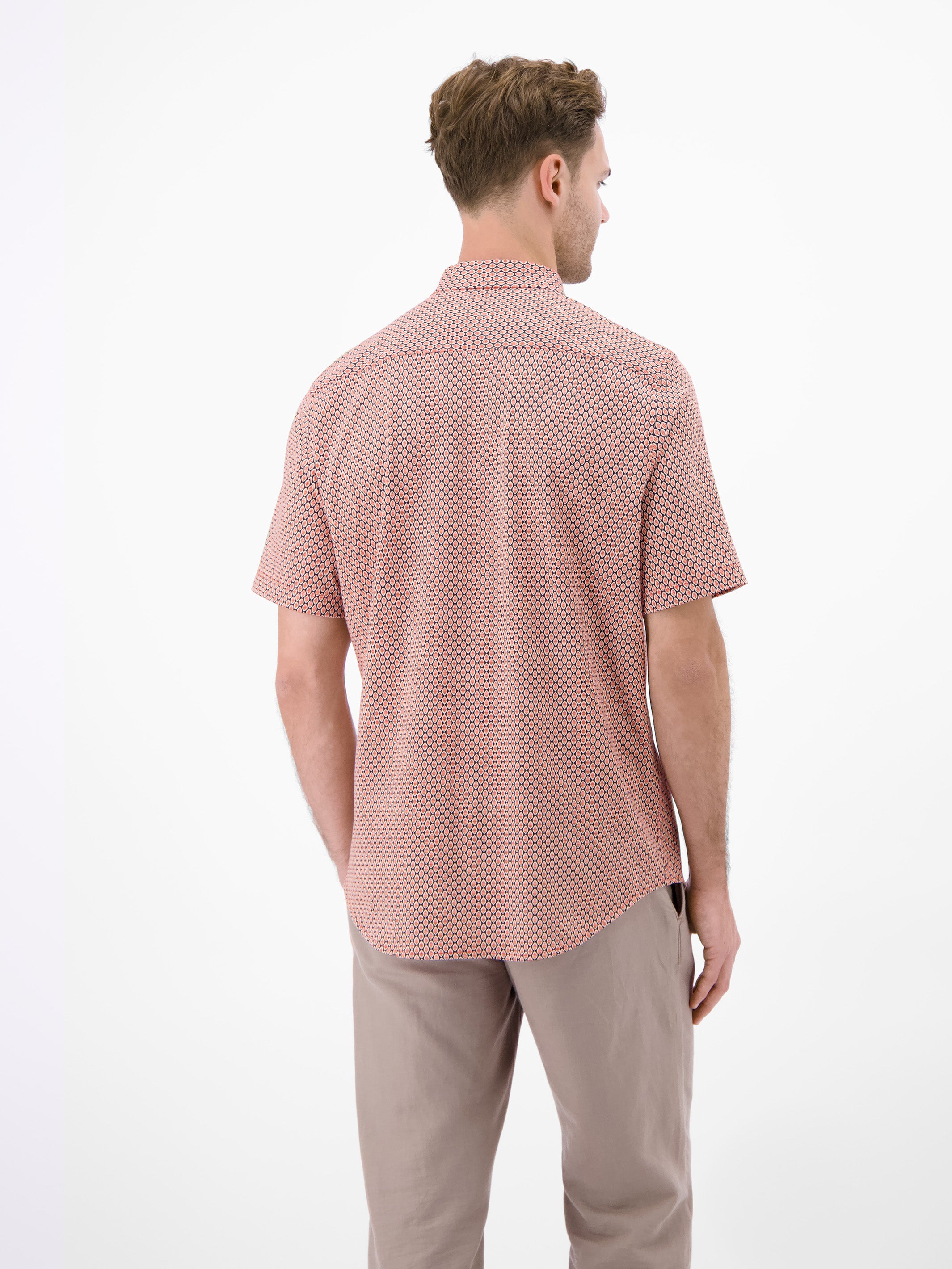 Kurzarmhemd mit Minimalprint, 100 % Baumwolle - Kurzarmhemd