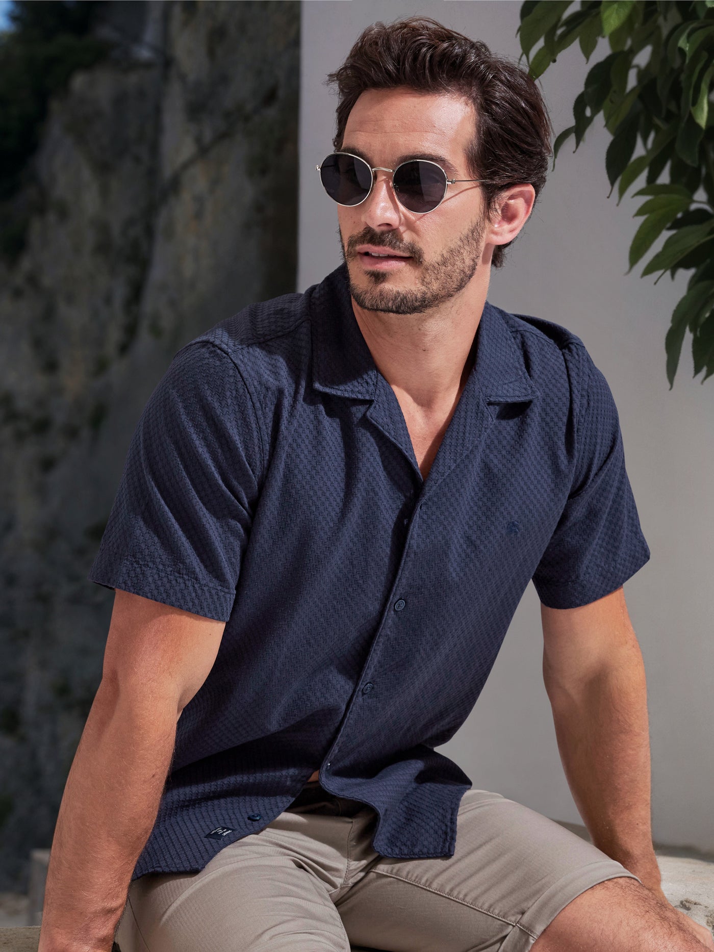 Unifarbenes Kurzarmhemd aus 100 % Baumwolle - Kurzarmhemd