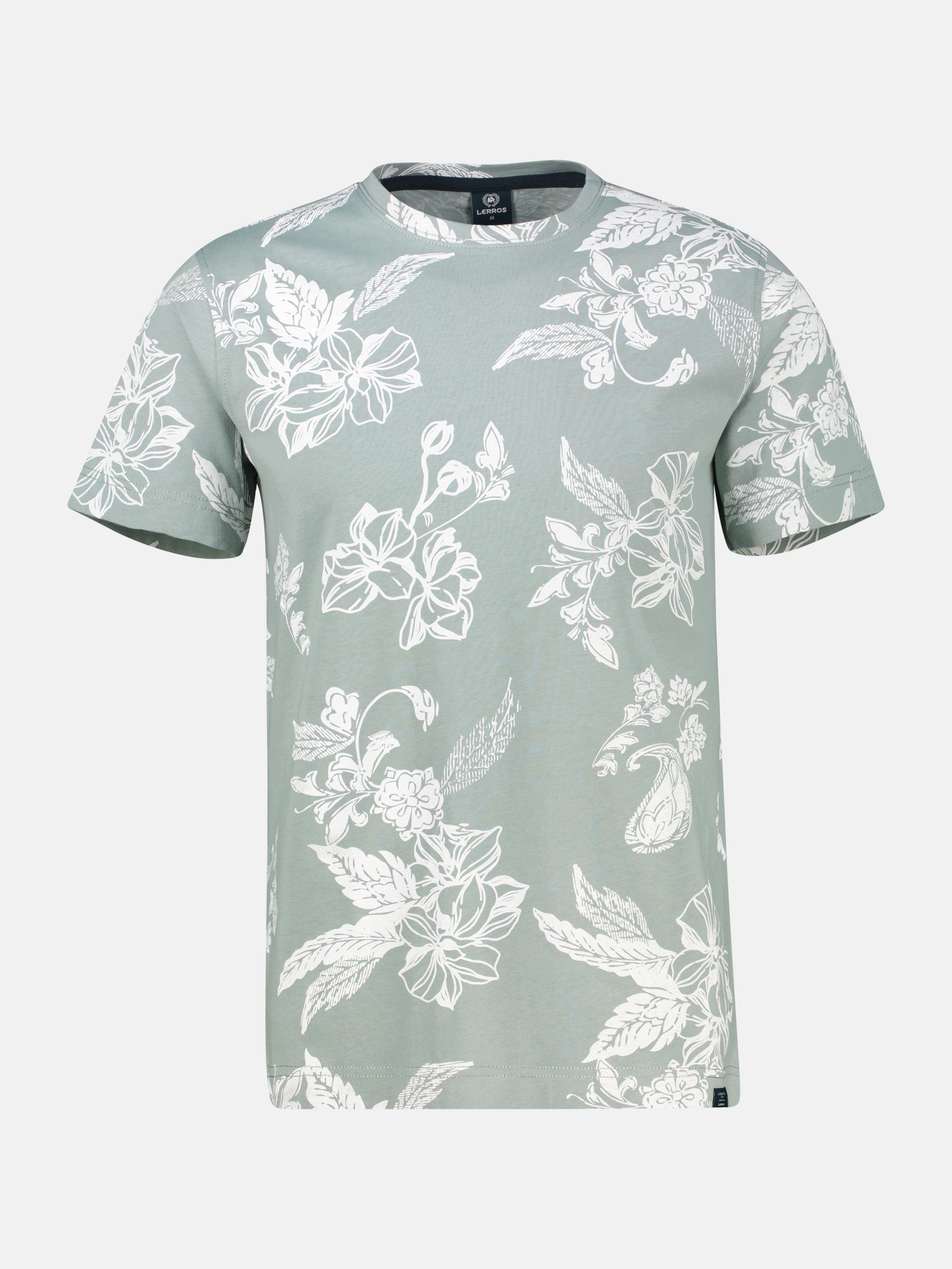 T-Shirt mit O-Neck und floralem All-over-Print - T-Shirt Rundhals