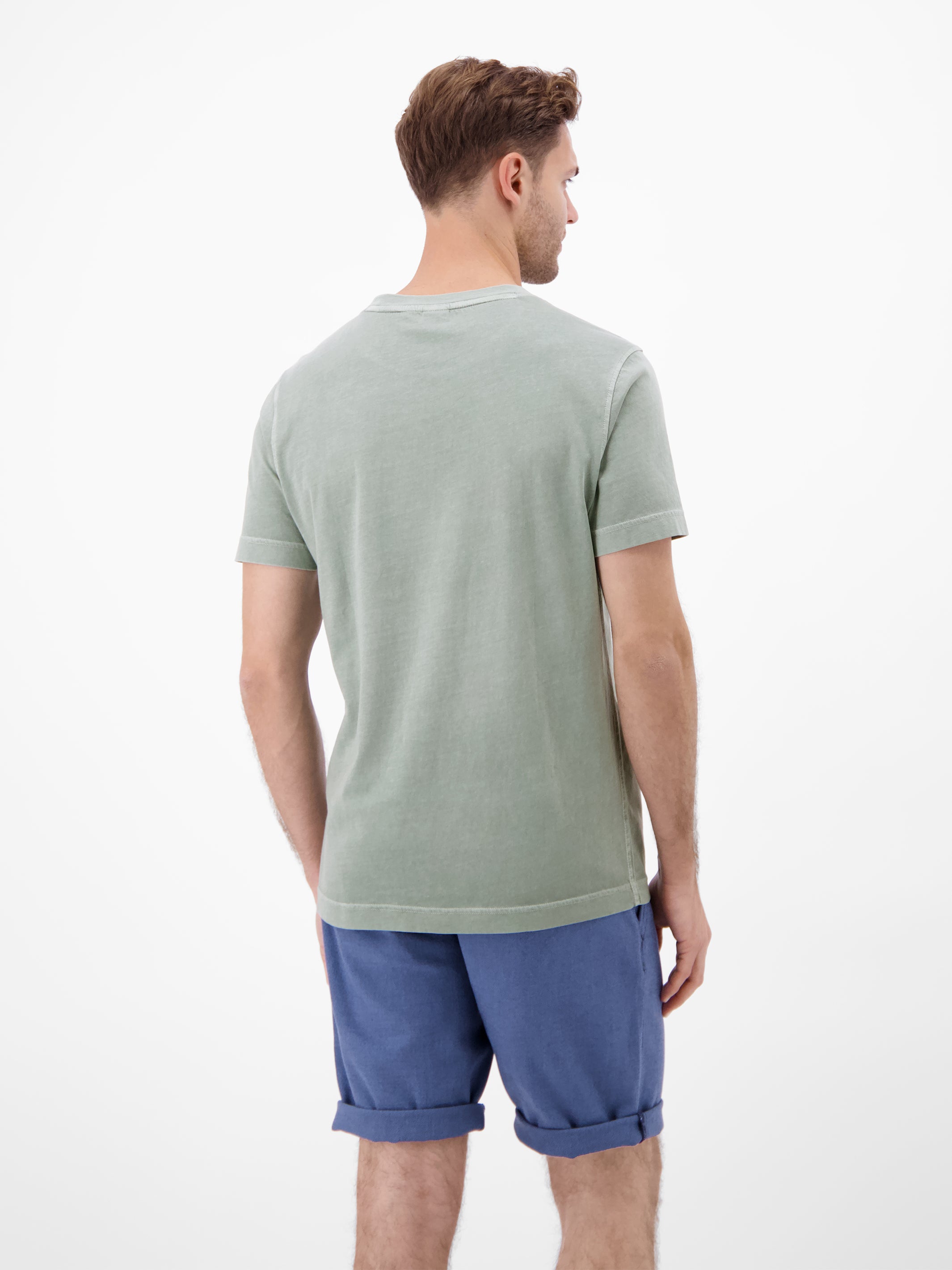 T-Shirt mit O-Neck und Frontprint - T-Shirt Rundhals