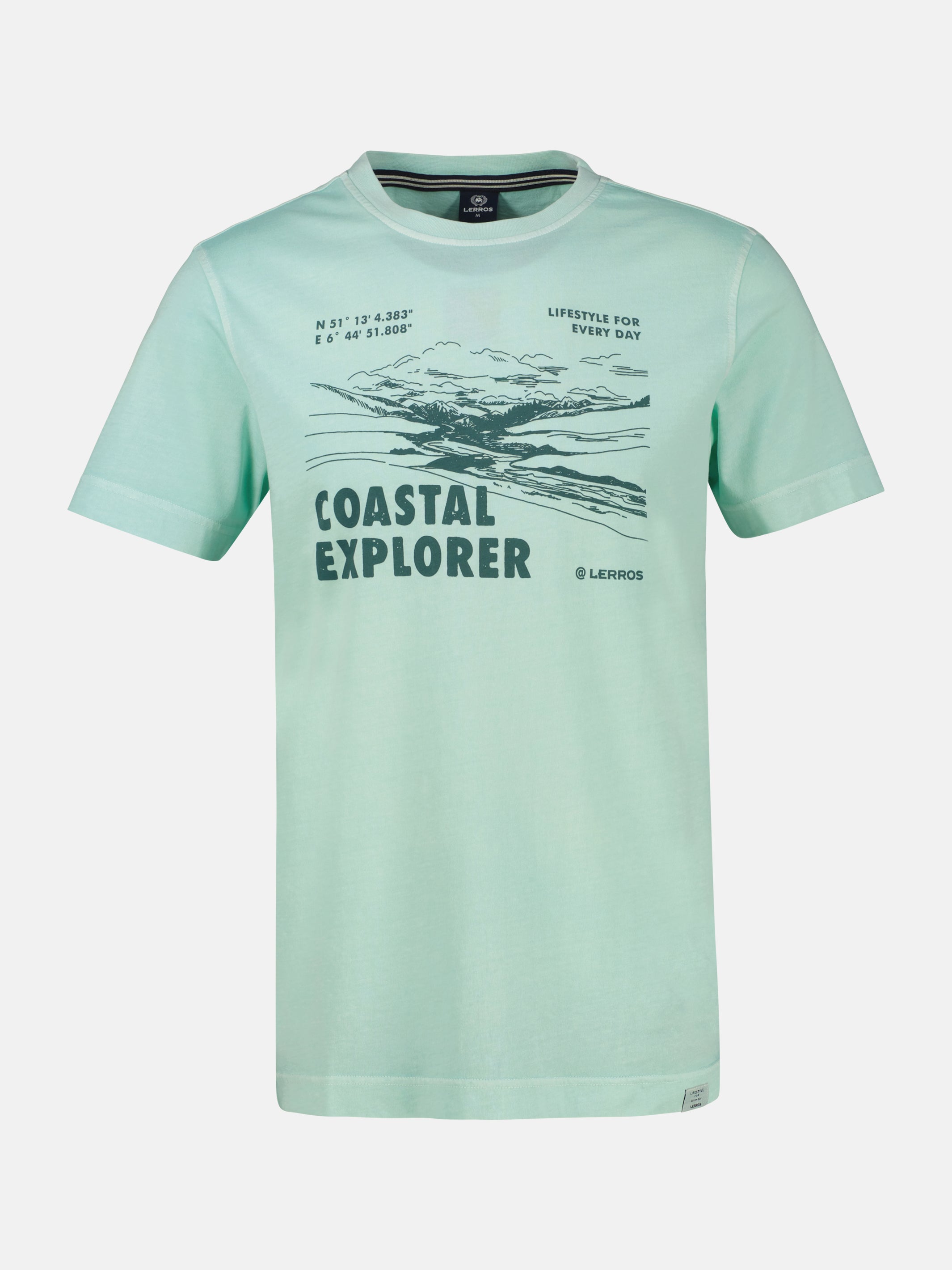 T-Shirt mit O-Neck und Frontprint - T-Shirt Rundhals