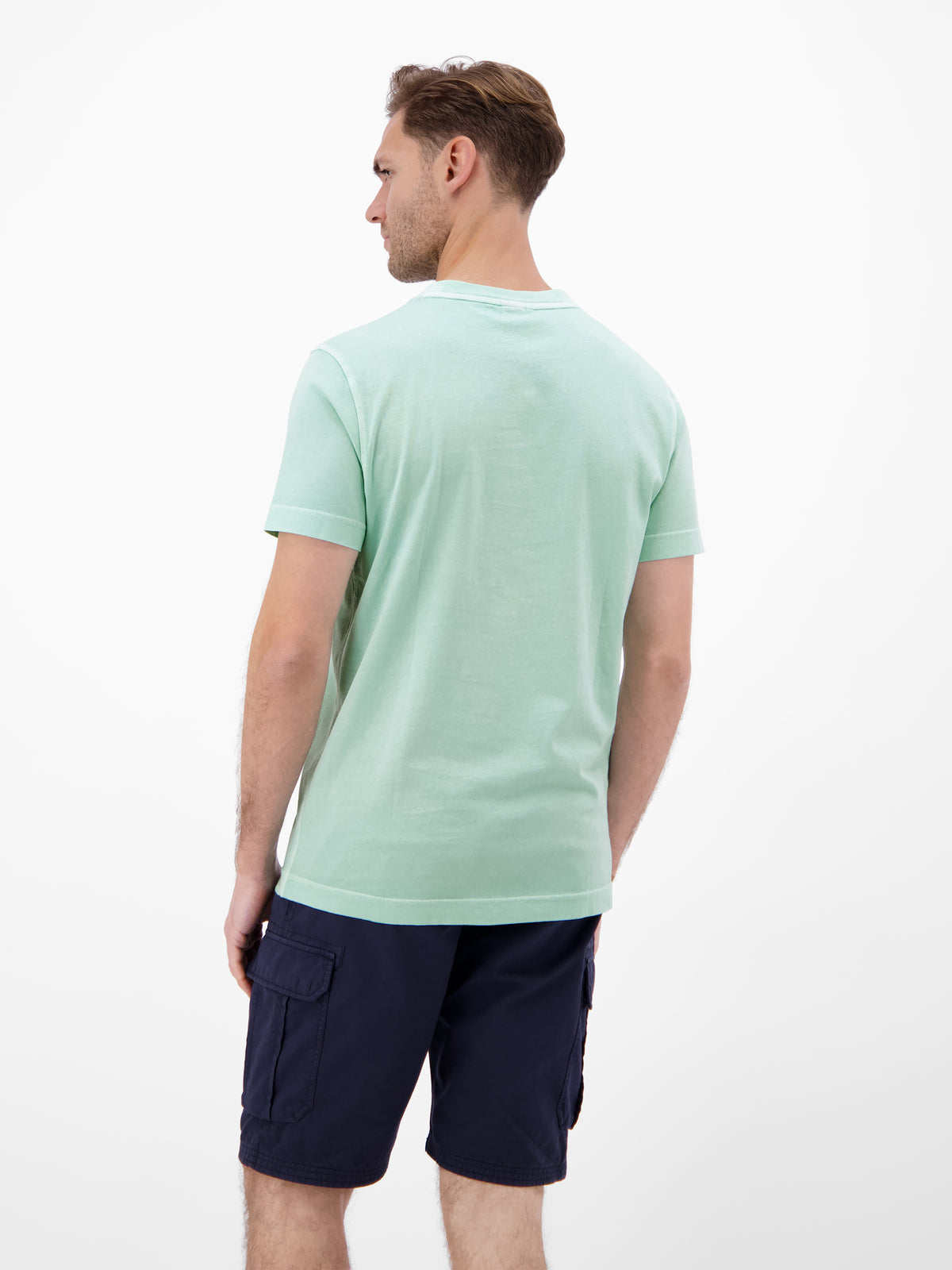 T-Shirt mit O-Neck und Frontprint - T-Shirt Rundhals