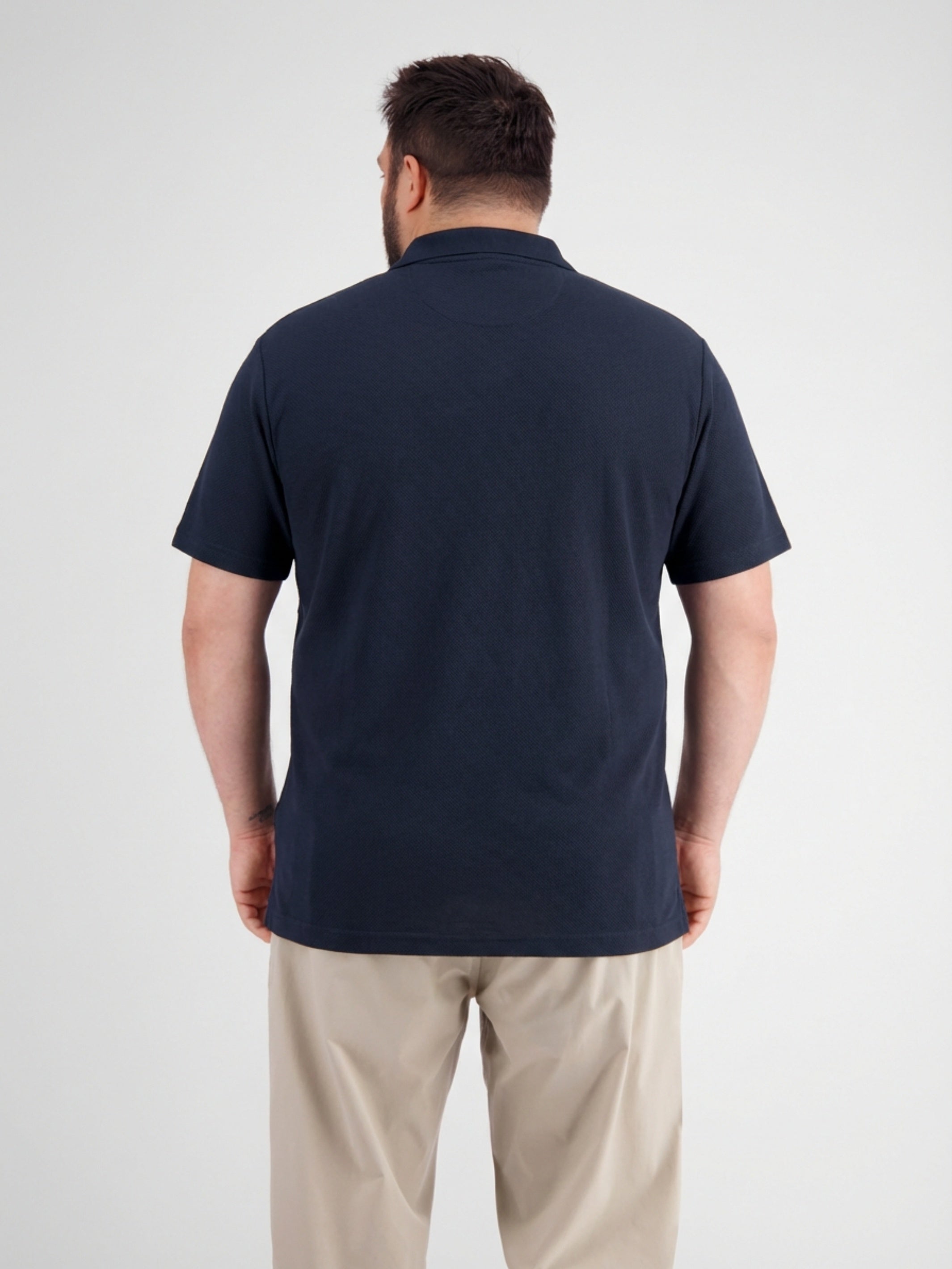 T-Shirt mit Waffelstruktur in grossen Größen - T-Shirt Rundhals