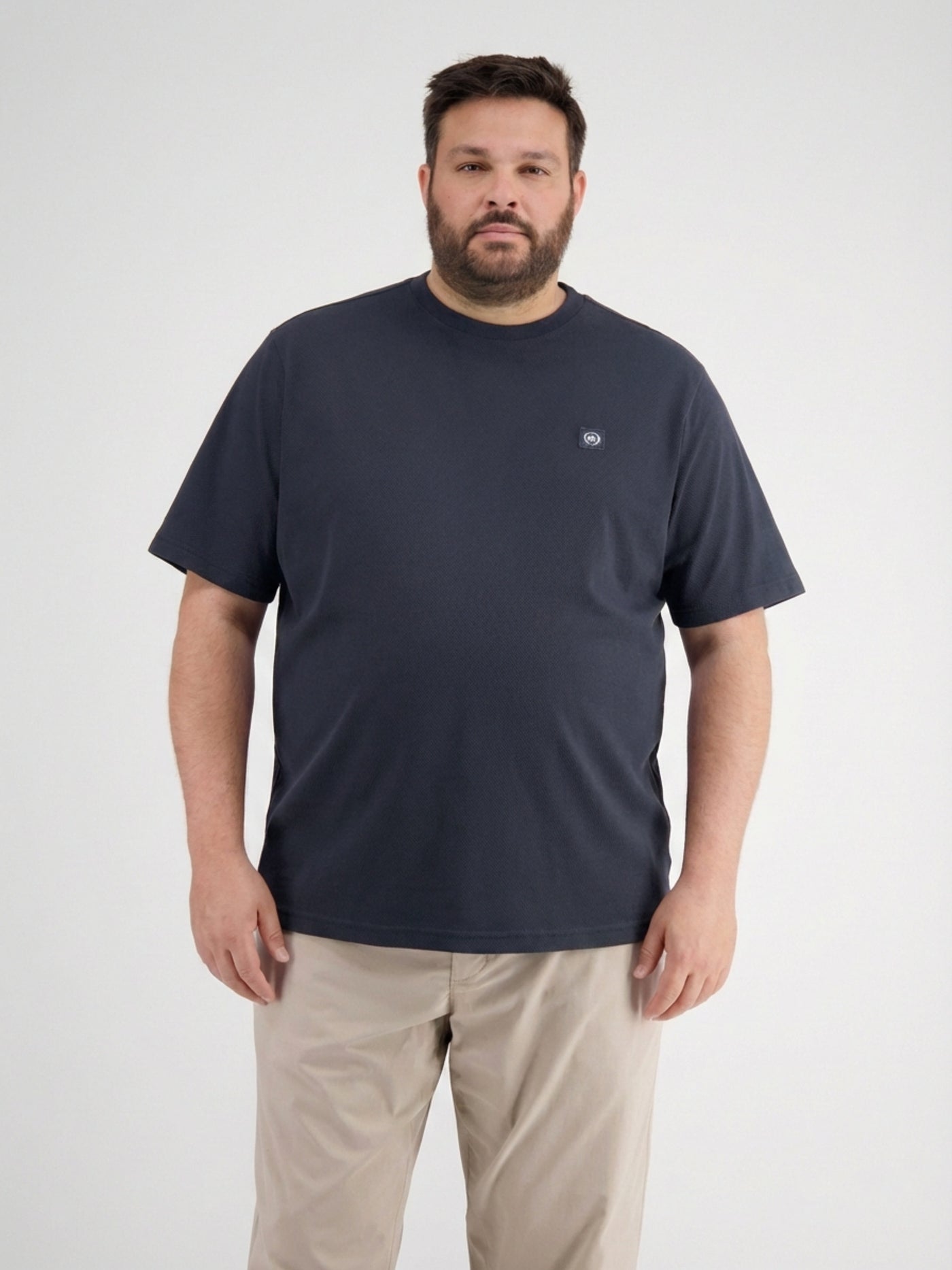 T-Shirt mit Waffelstruktur in grossen Größen