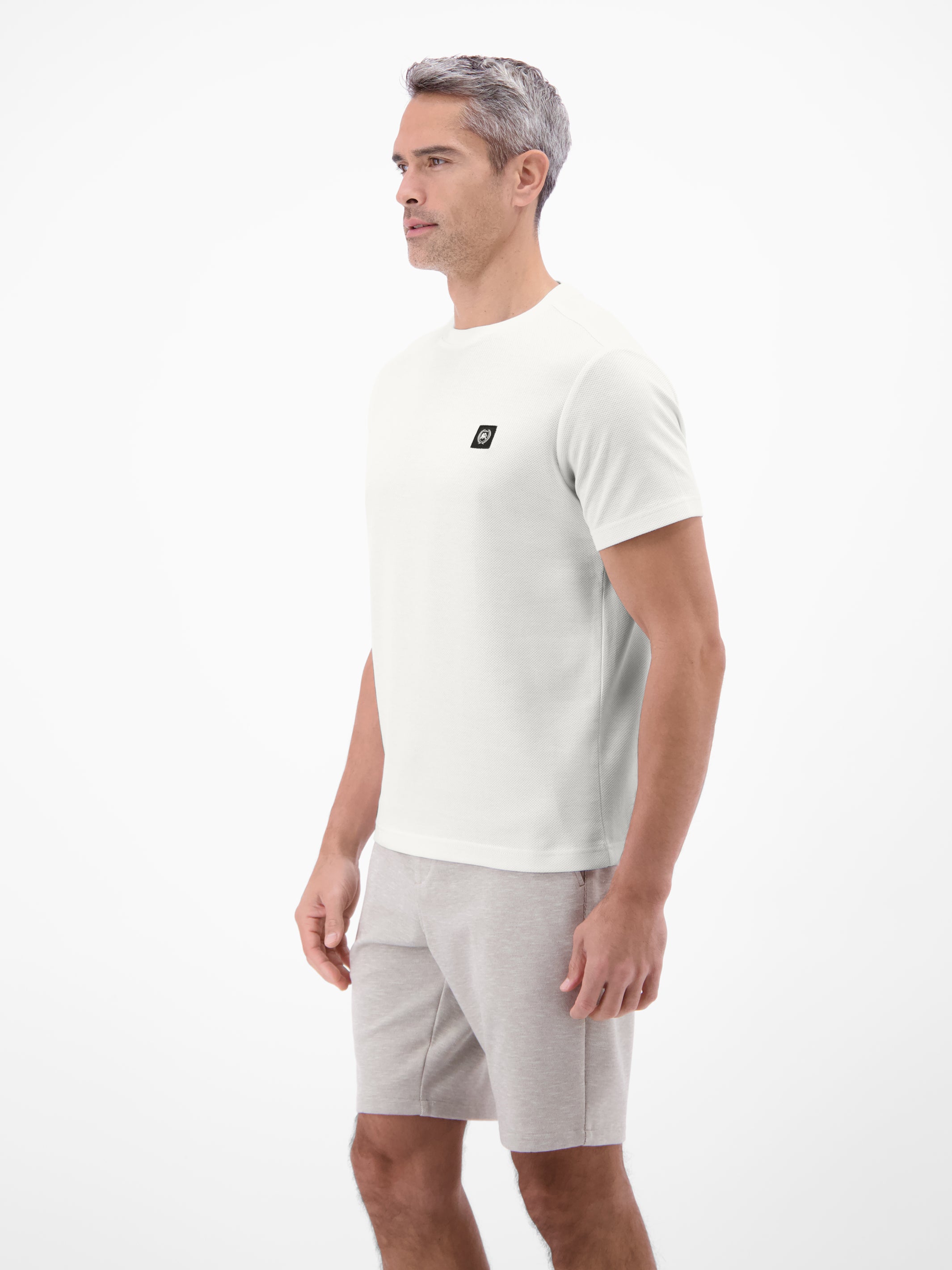 T-Shirt mit Waffelstruktur aus 100 % Baumwolle - T-Shirt Rundhals
