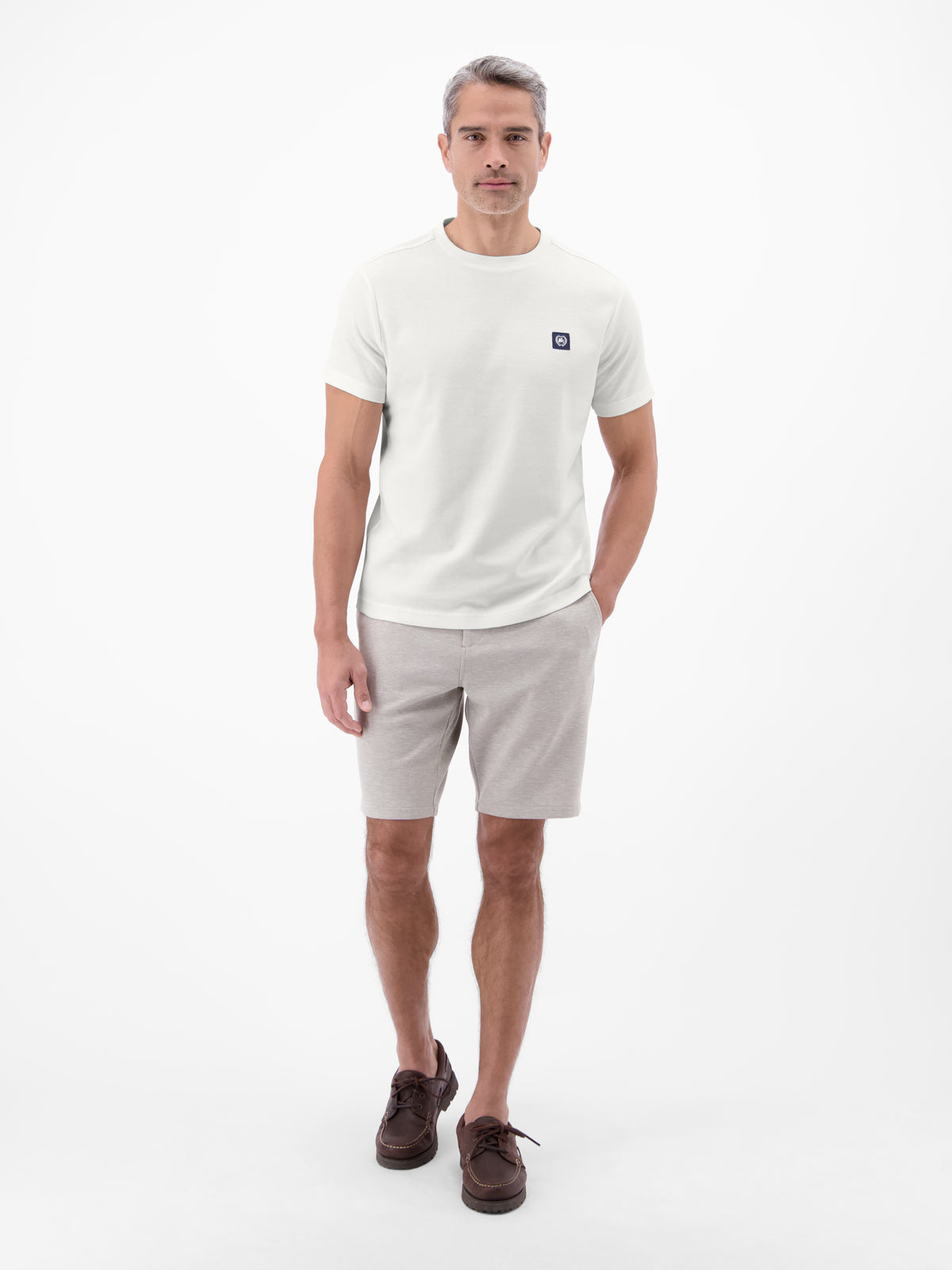 T-Shirt mit Waffelstruktur aus 100 % Baumwolle - T-Shirt Rundhals