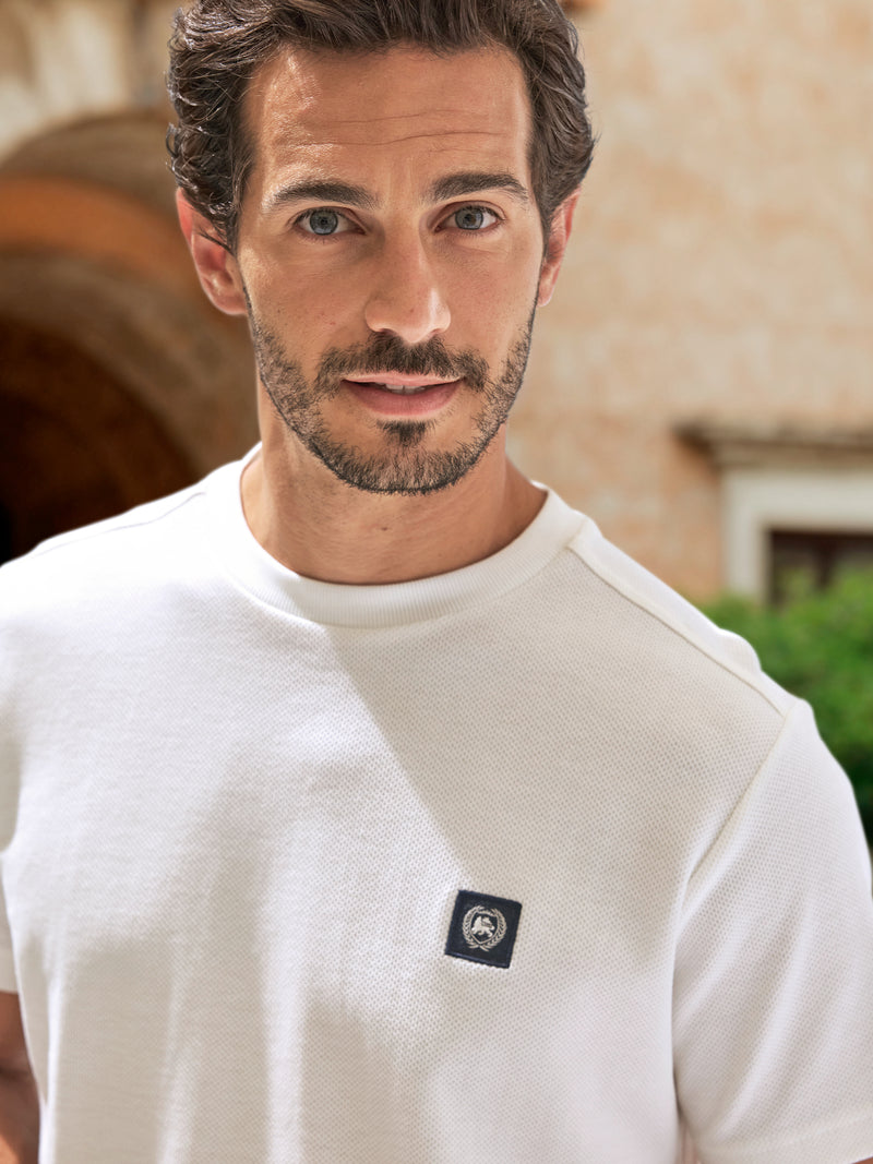 T-Shirt mit Waffelstruktur aus 100 % Baumwolle - T-Shirt Rundhals