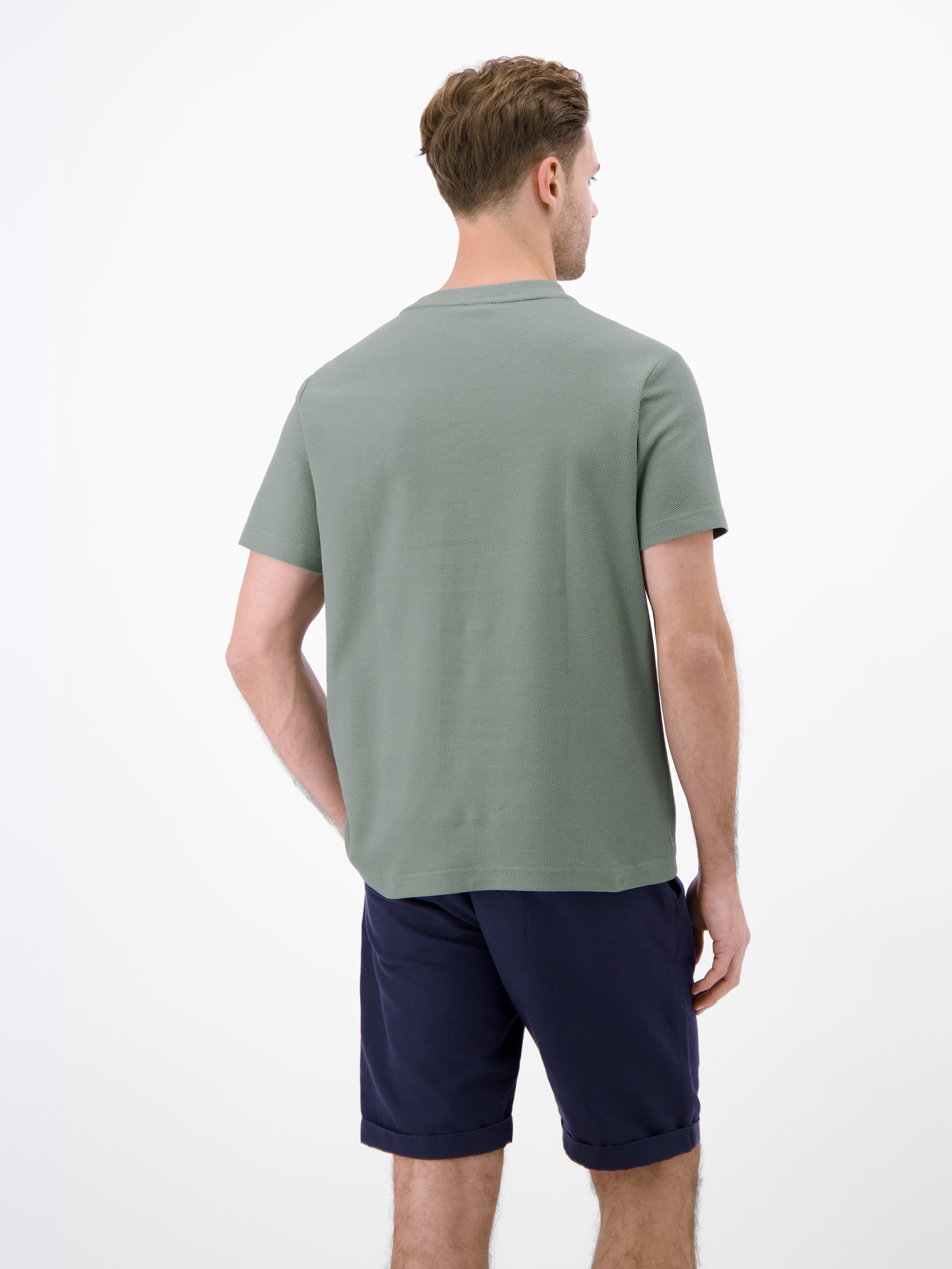 T-Shirt mit Waffelstruktur aus 100 % Baumwolle - T-Shirt Rundhals