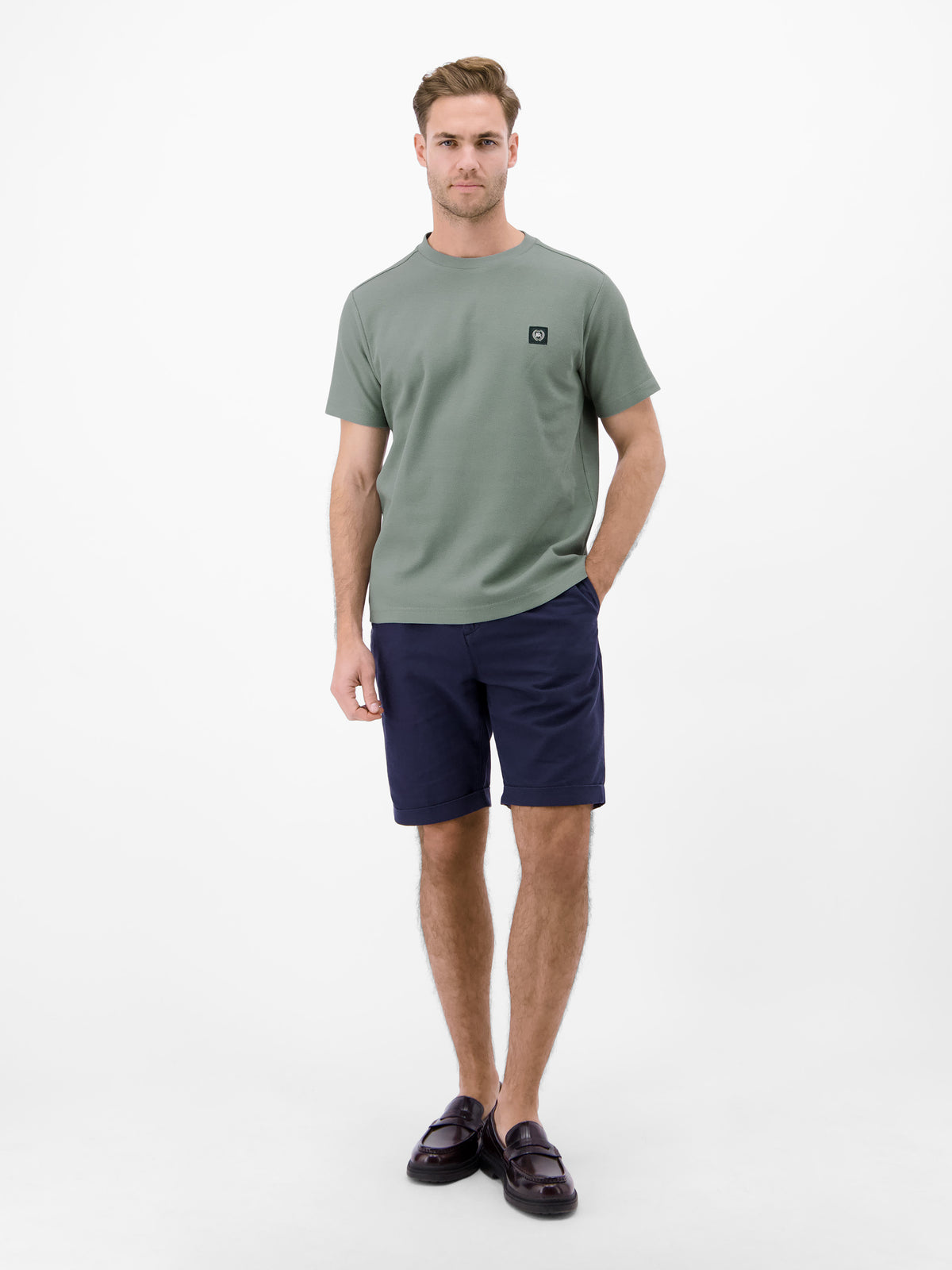 T-Shirt mit Waffelstruktur aus 100 % Baumwolle - T-Shirt Rundhals