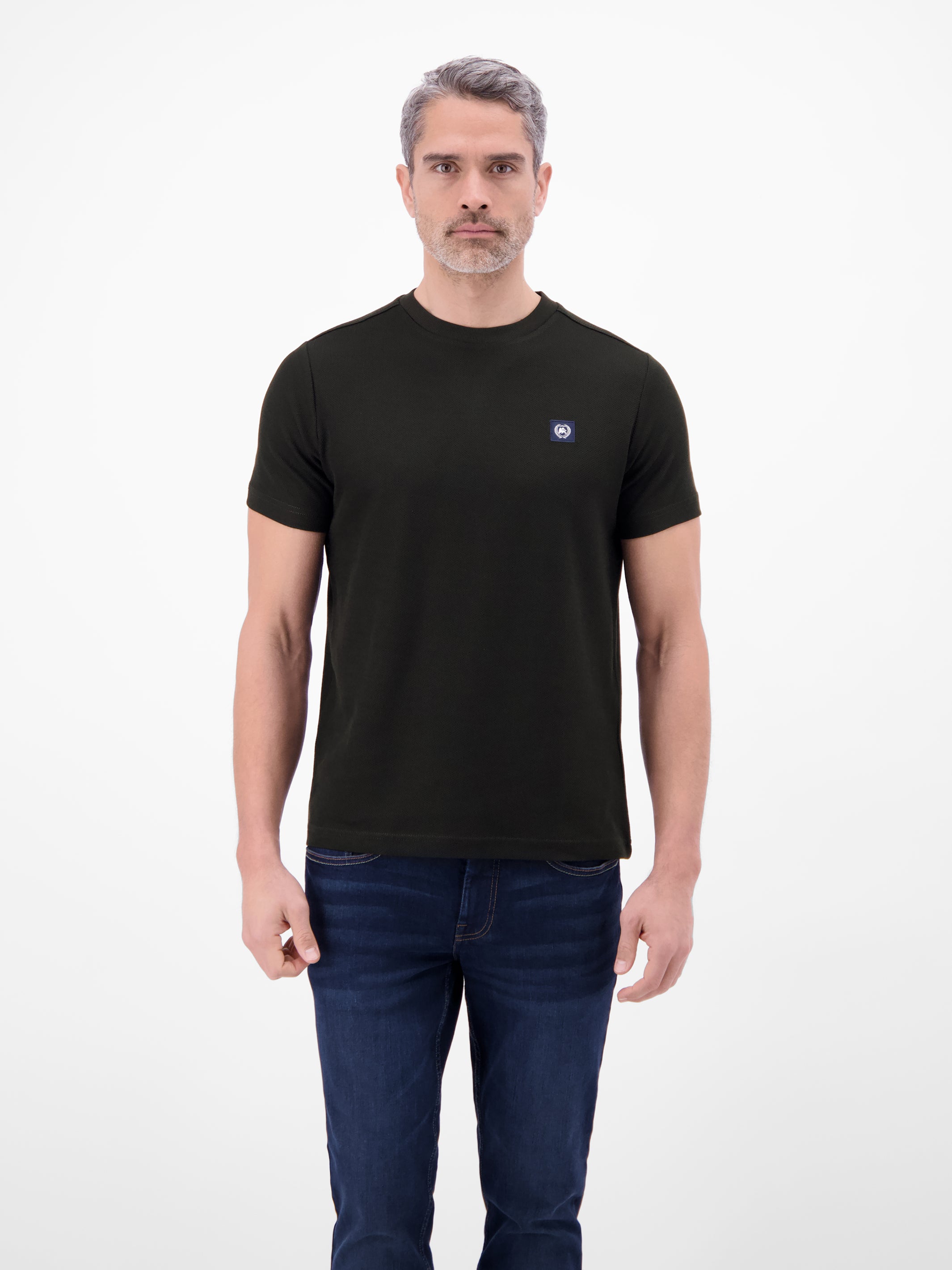 T-Shirt mit Waffelstruktur aus 100 % Baumwolle - T-Shirt Rundhals