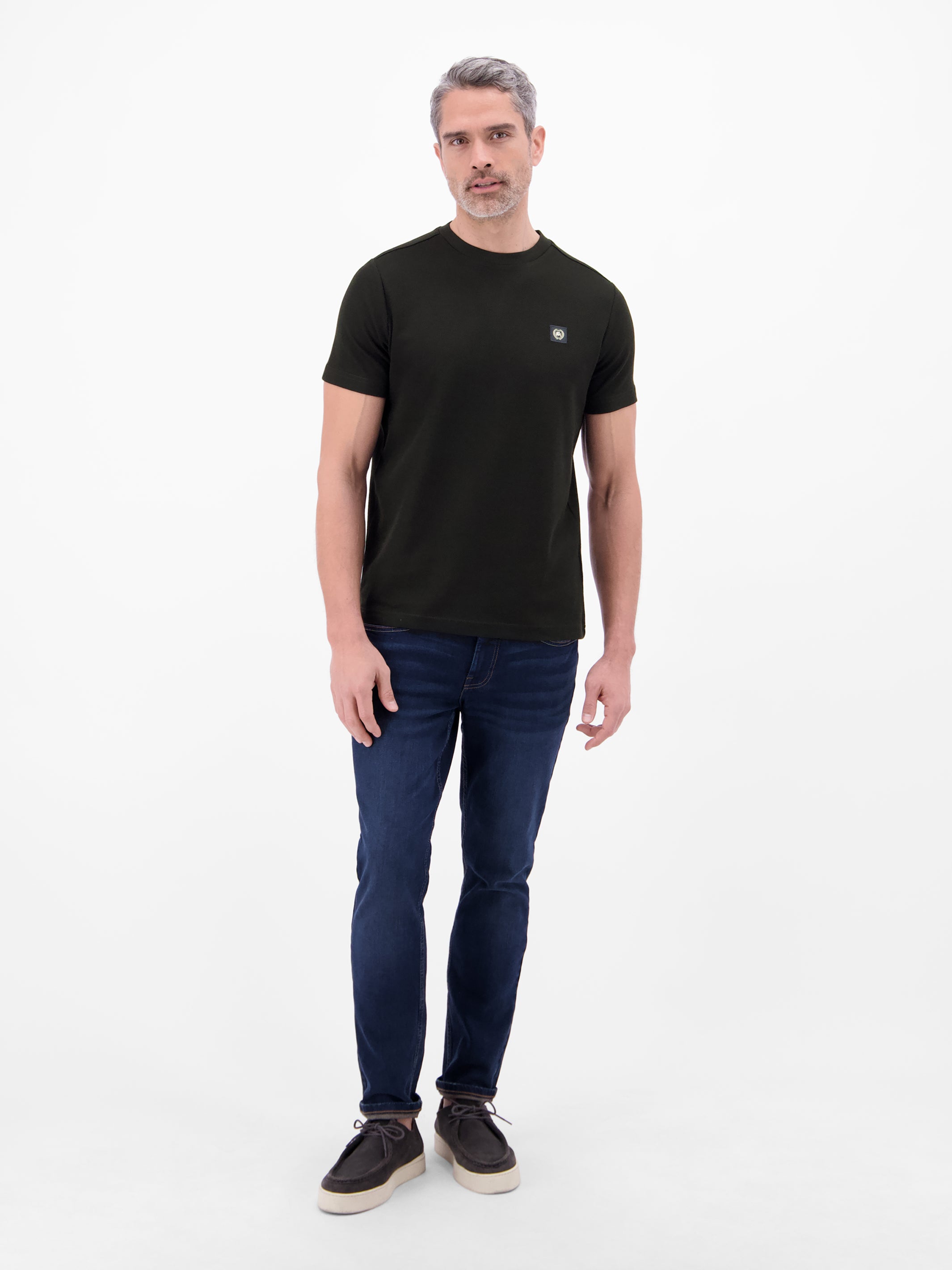 T-Shirt mit Waffelstruktur aus 100 % Baumwolle - T-Shirt Rundhals