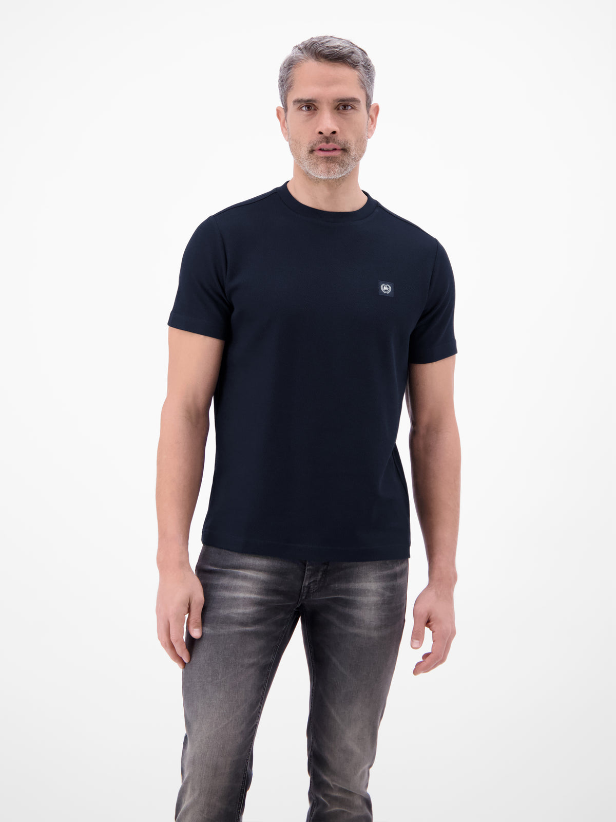 T-Shirt mit Waffelstruktur aus 100 % Baumwolle - T-Shirt Rundhals