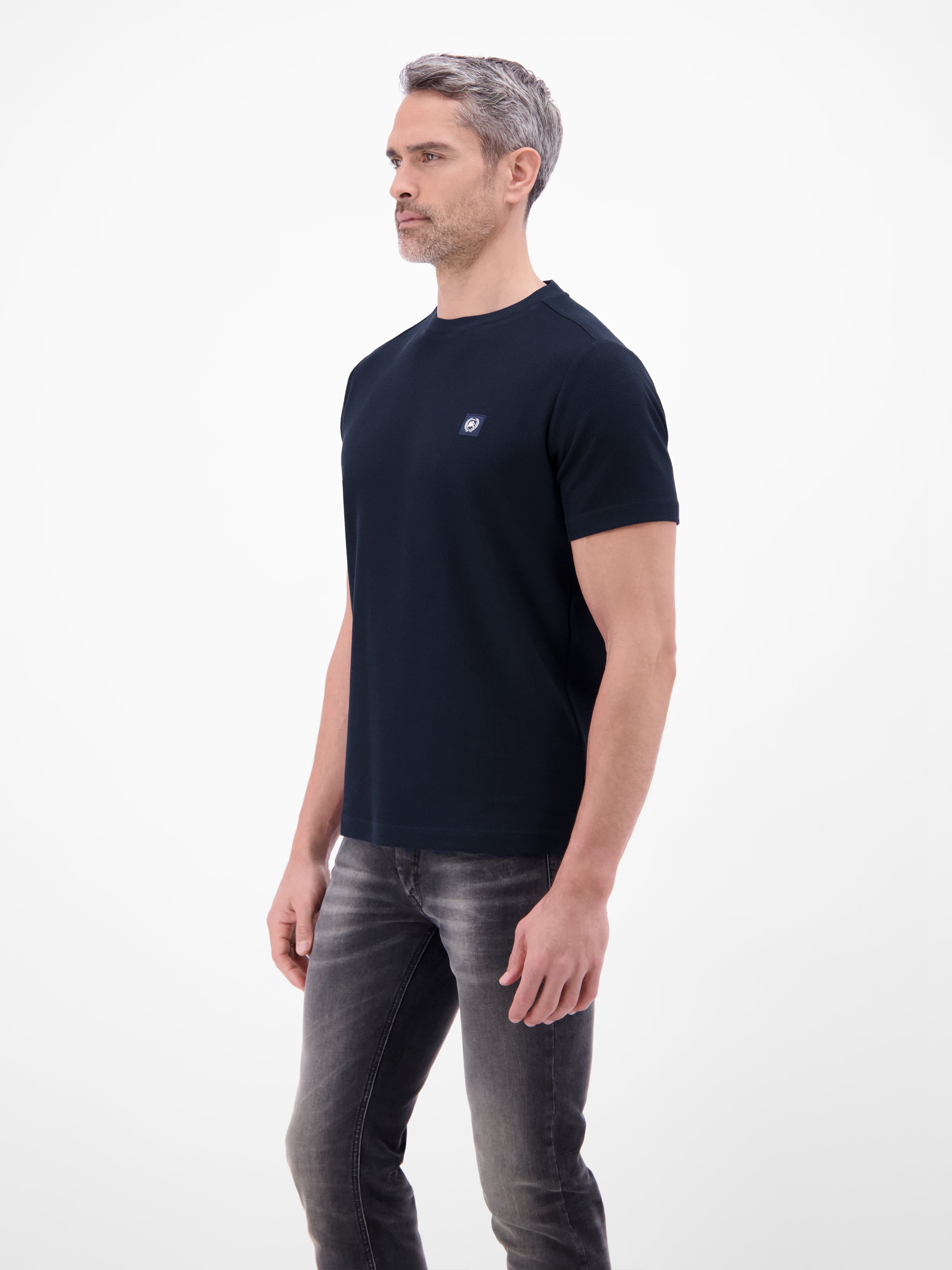 T-Shirt mit Waffelstruktur aus 100 % Baumwolle - T-Shirt Rundhals