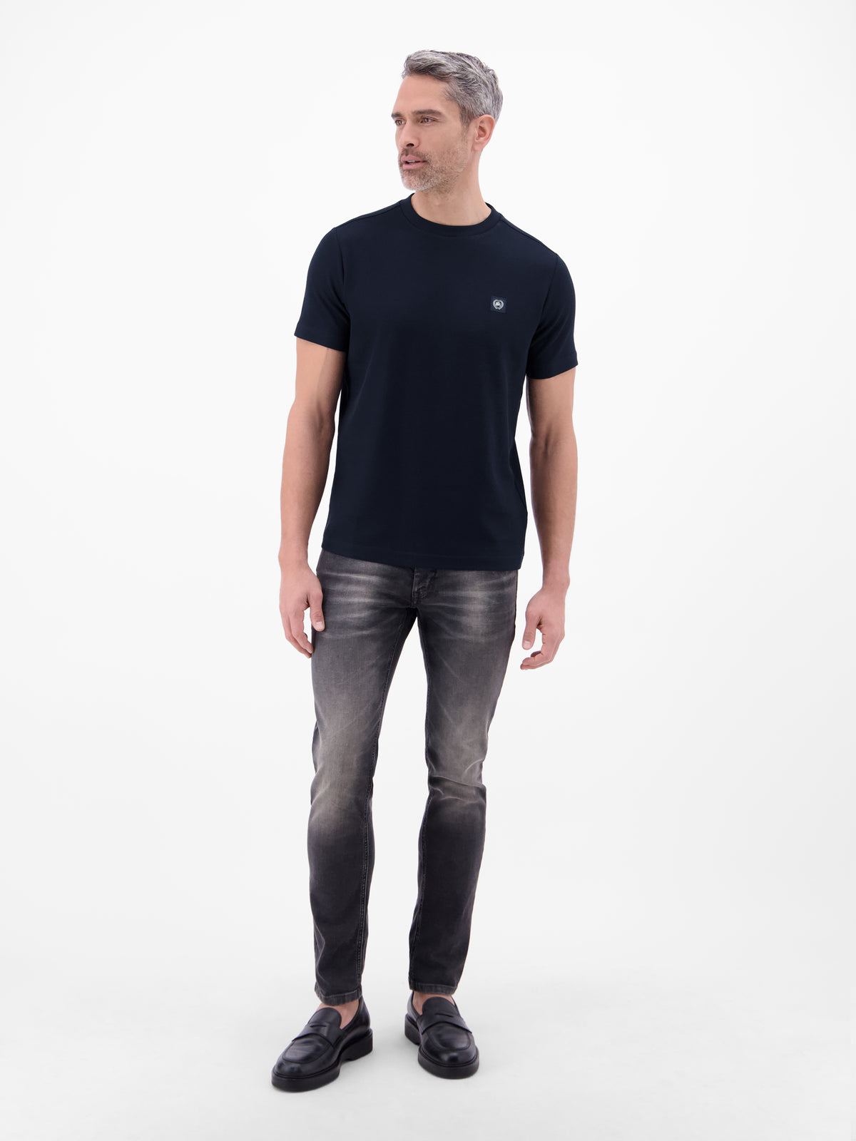 T-Shirt mit Waffelstruktur aus 100 % Baumwolle - T-Shirt Rundhals
