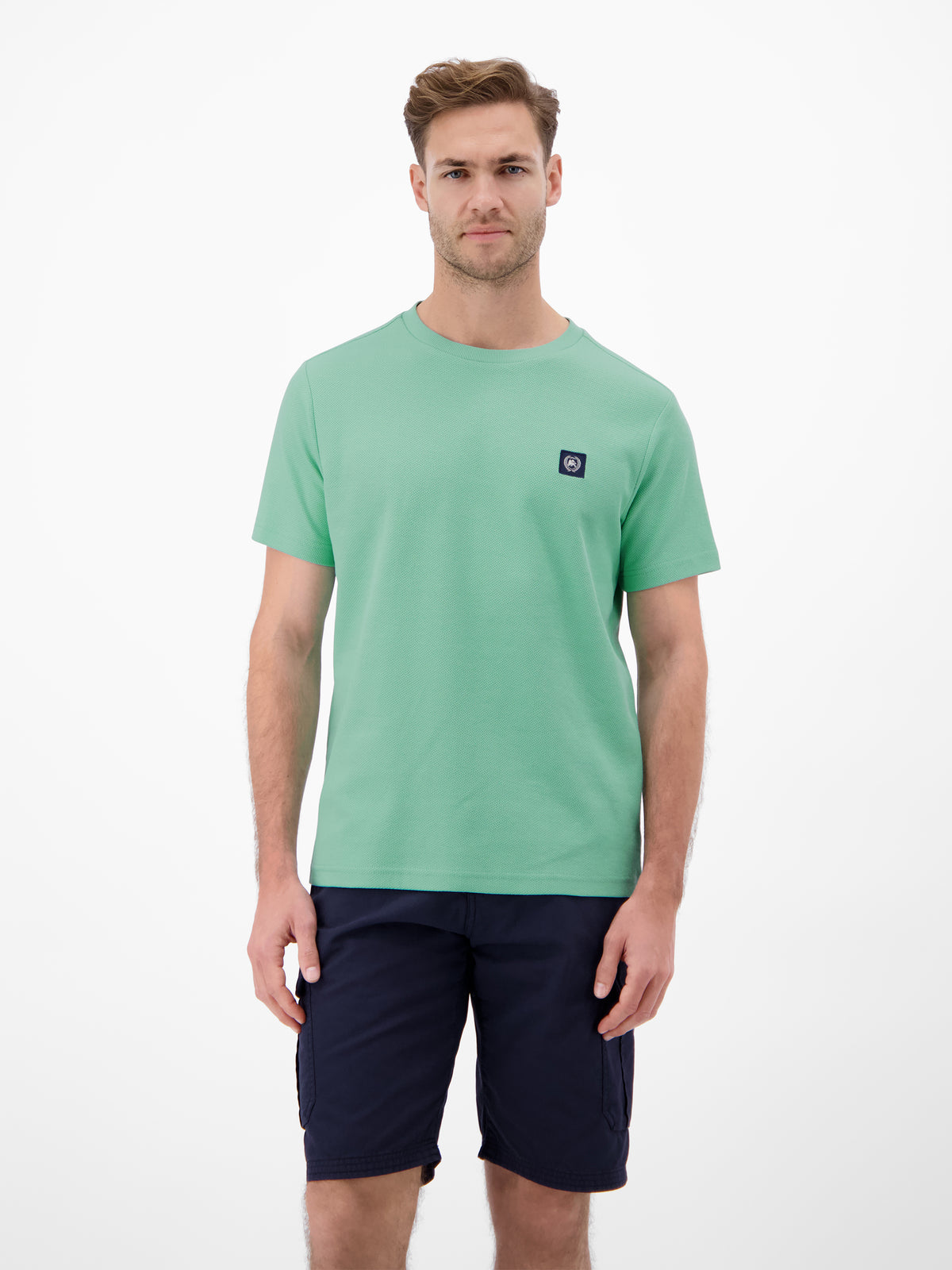 T-Shirt mit Waffelstruktur aus 100 % Baumwolle - T-Shirt Rundhals
