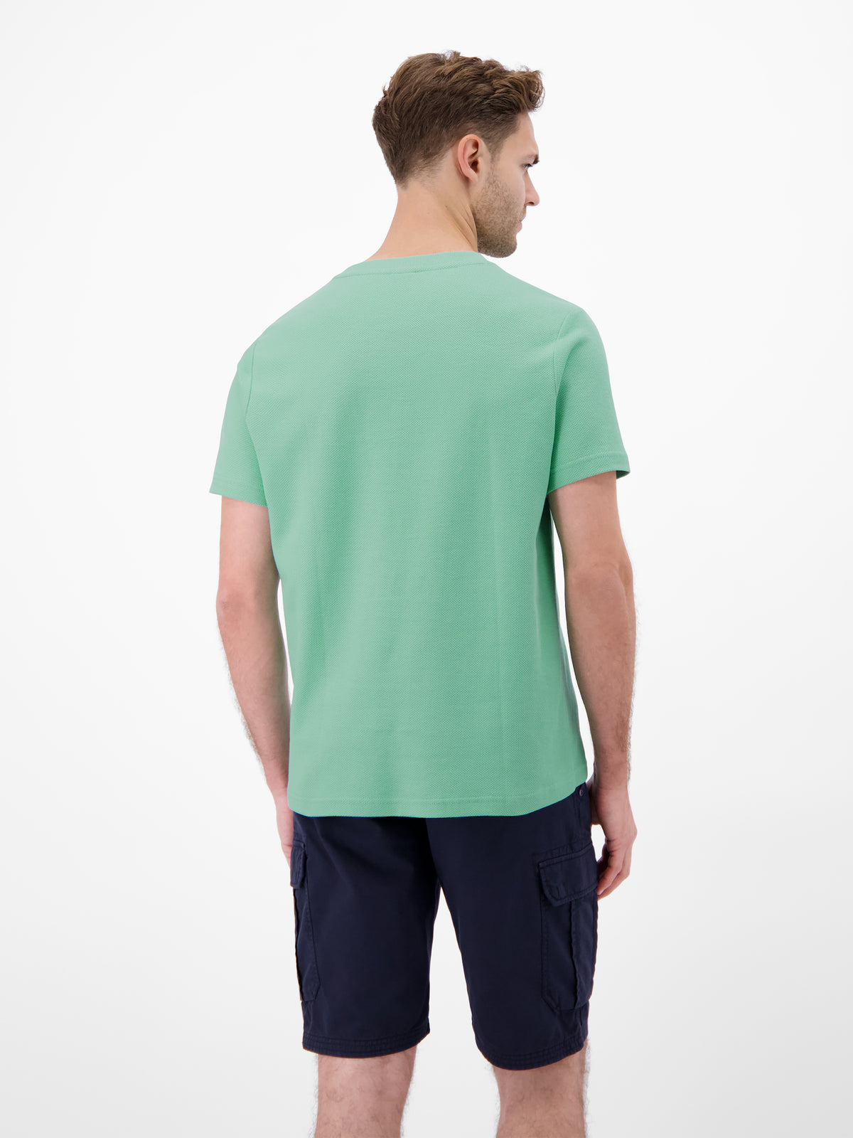 T-Shirt mit Waffelstruktur aus 100 % Baumwolle - T-Shirt Rundhals