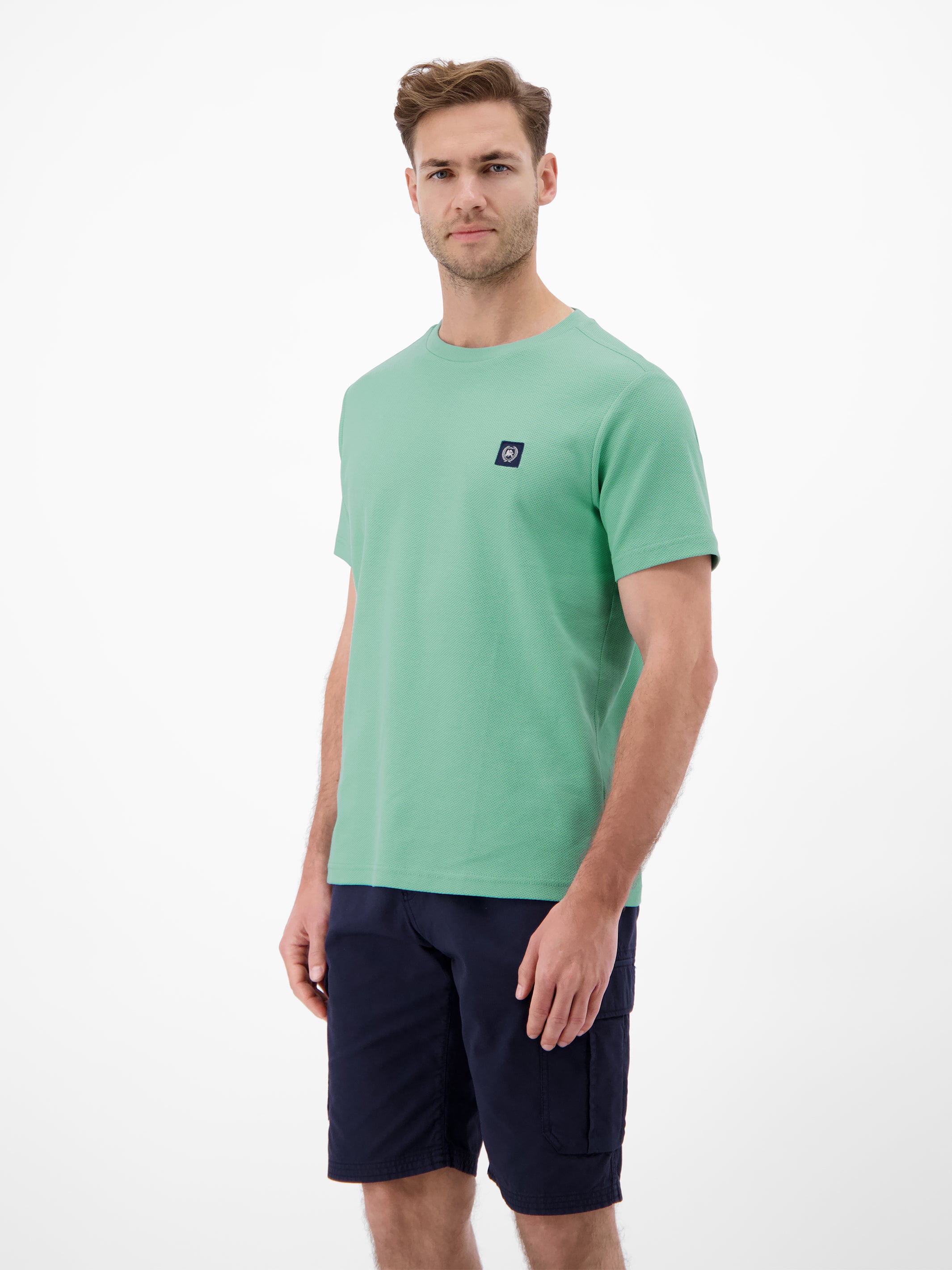 T-Shirt mit Waffelstruktur aus 100 % Baumwolle - T-Shirt Rundhals