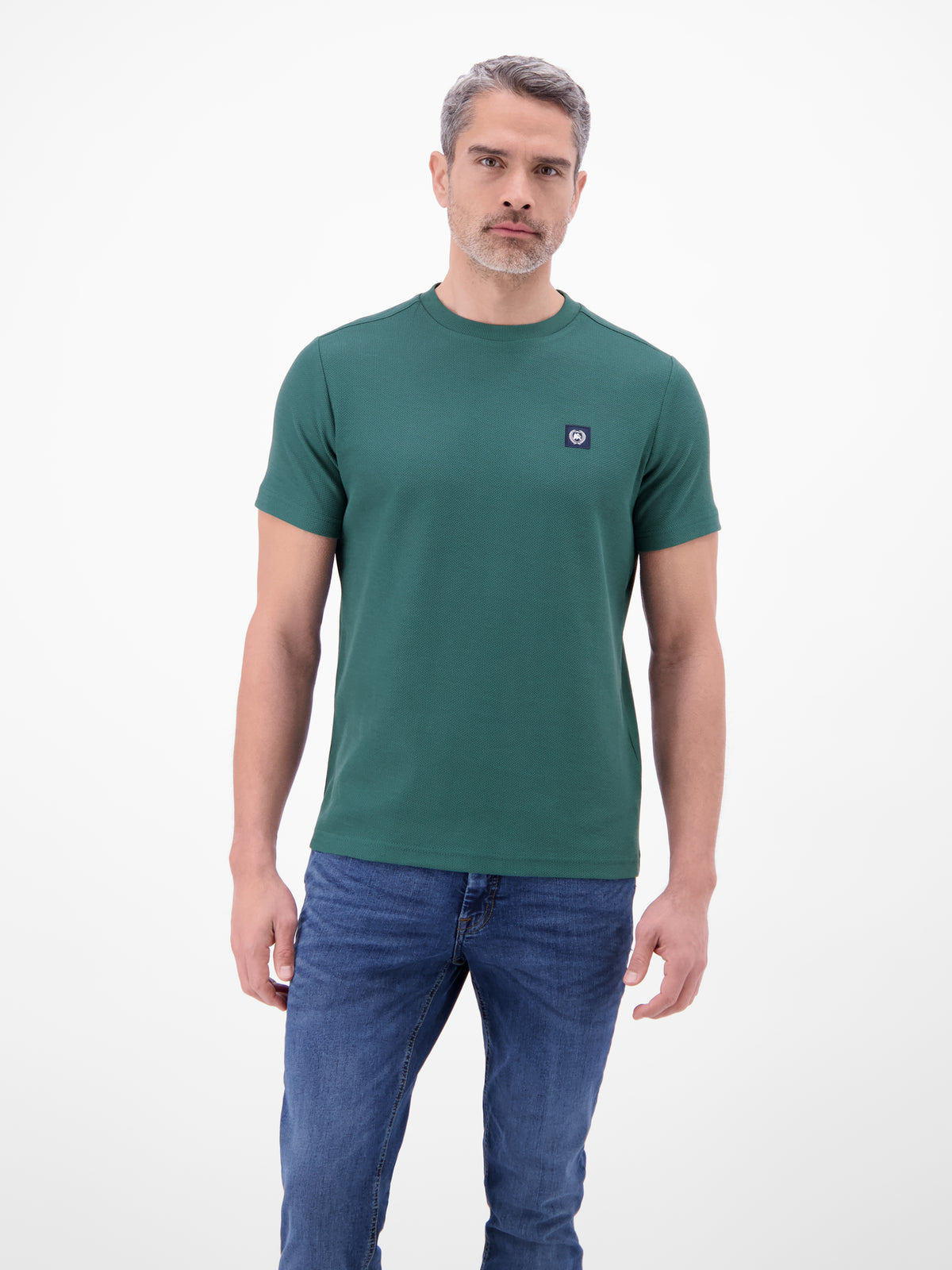 T-Shirt mit Waffelstruktur aus 100 % Baumwolle - T-Shirt Rundhals