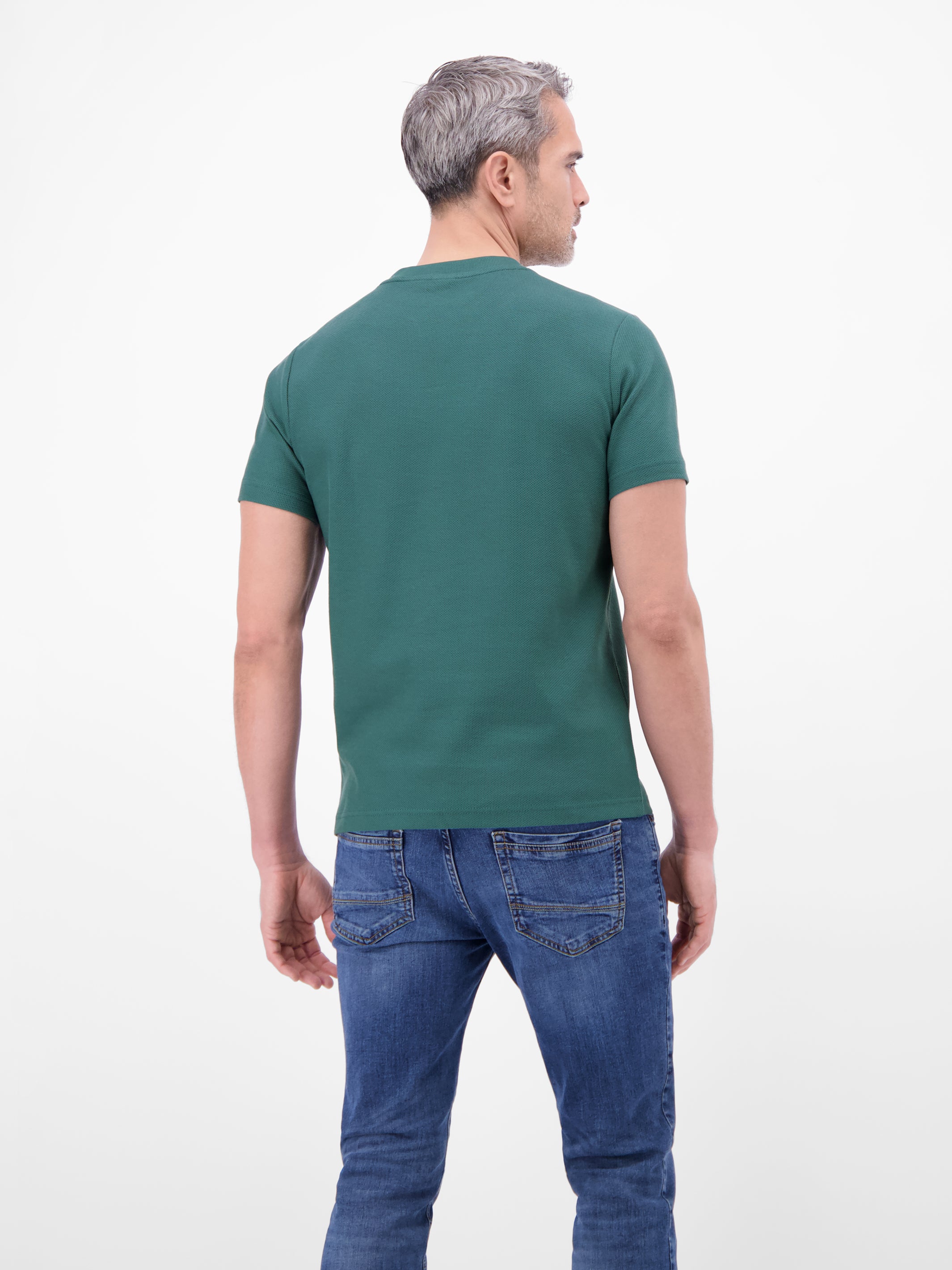 T-Shirt mit Waffelstruktur aus 100 % Baumwolle - T-Shirt Rundhals