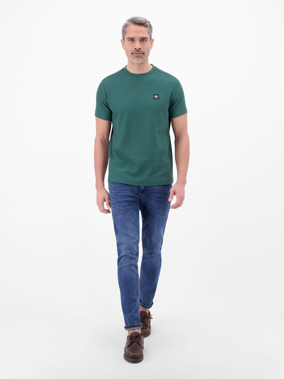 T-Shirt mit Waffelstruktur aus 100 % Baumwolle - T-Shirt Rundhals