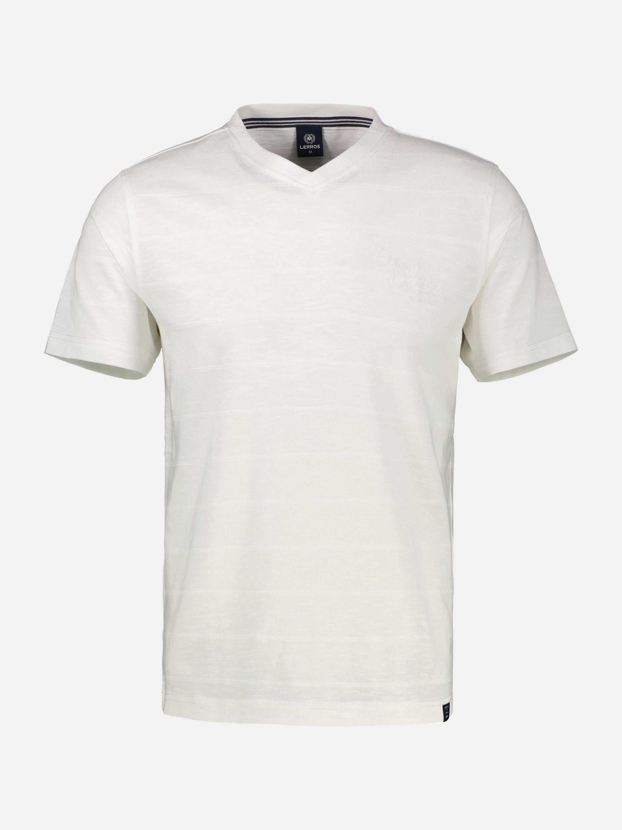 T-Shirt mit V-Neck in Strickqualität, grosse Größen - T-Shirt V-Neck