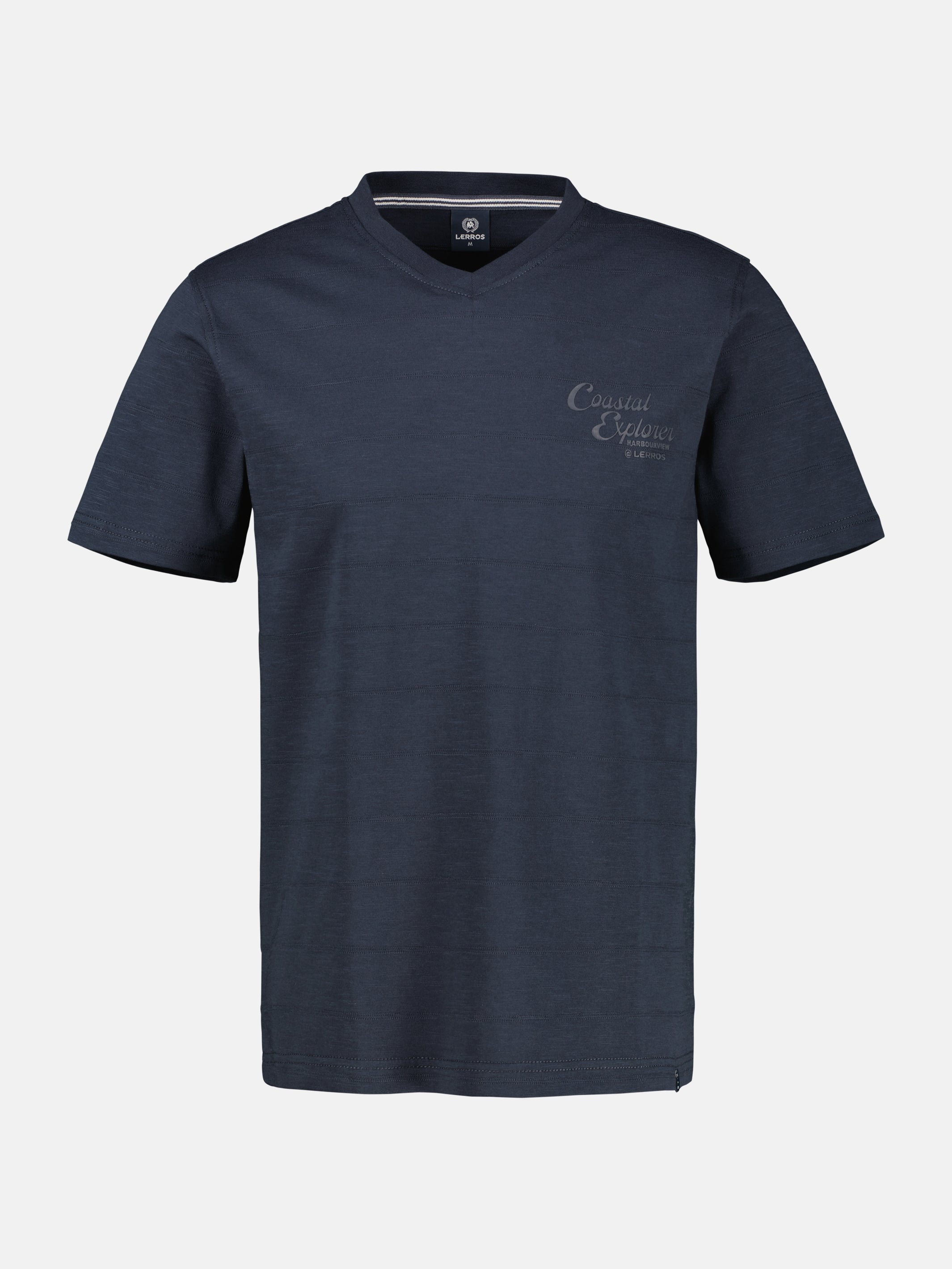 T-Shirt mit V-Neck in Strickqualität, grosse Größen - T-Shirt V-Neck