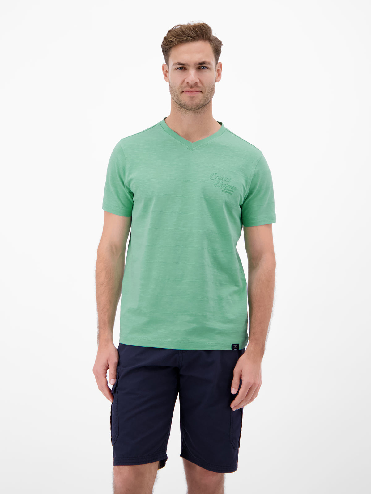 T-Shirt mit V-Neck in Strickqualität - T-Shirt V-Neck