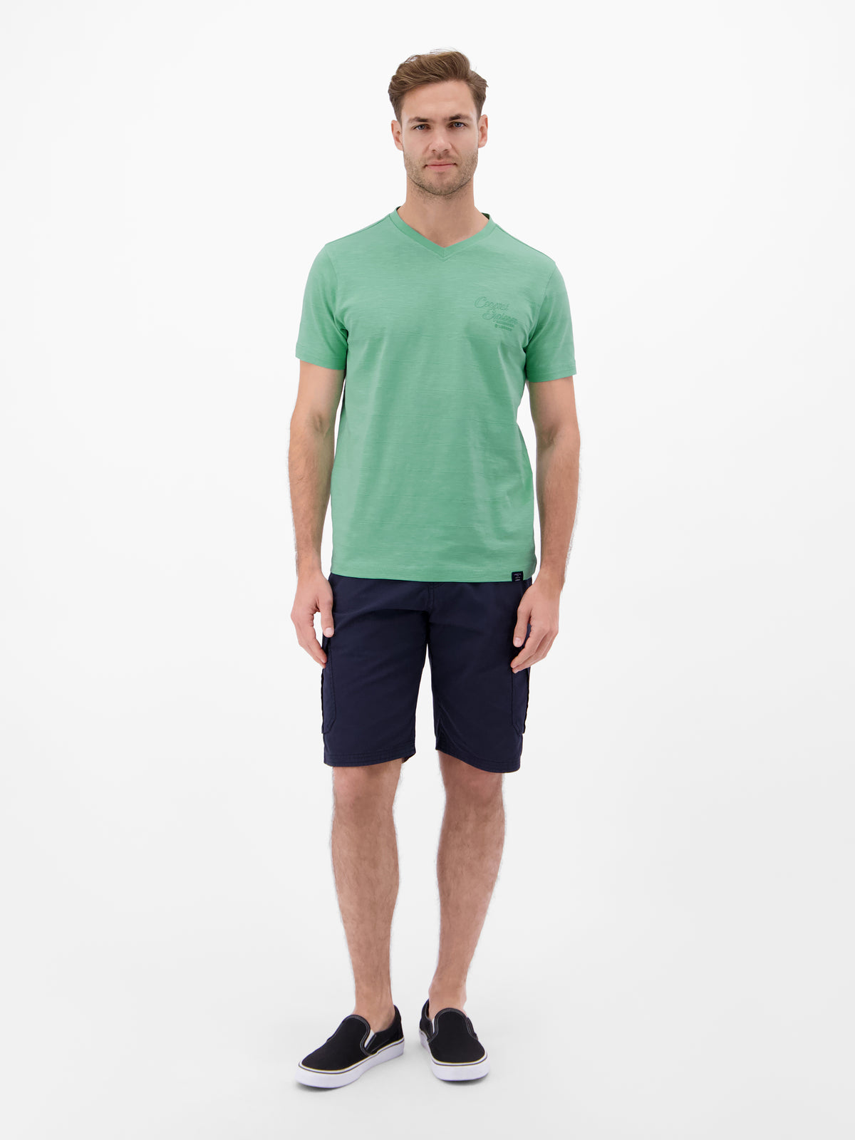 T-Shirt mit V-Neck in Strickqualität - T-Shirt V-Neck