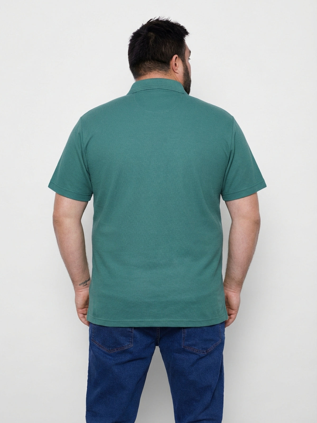 Poloshirt mit Waffelstruktur, grosse Größen - Polo Shirt Kurzarm