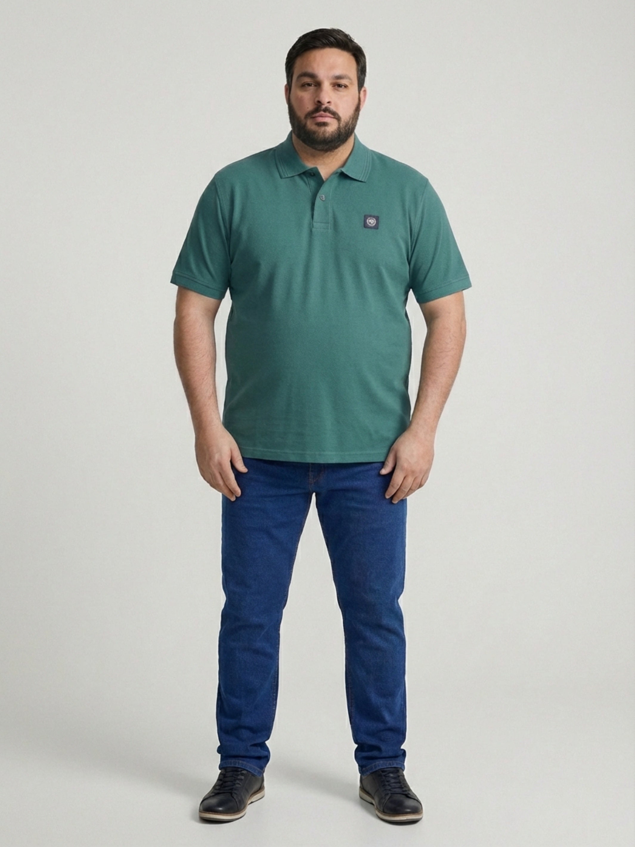 Poloshirt mit Waffelstruktur, grosse Größen - Polo Shirt Kurzarm