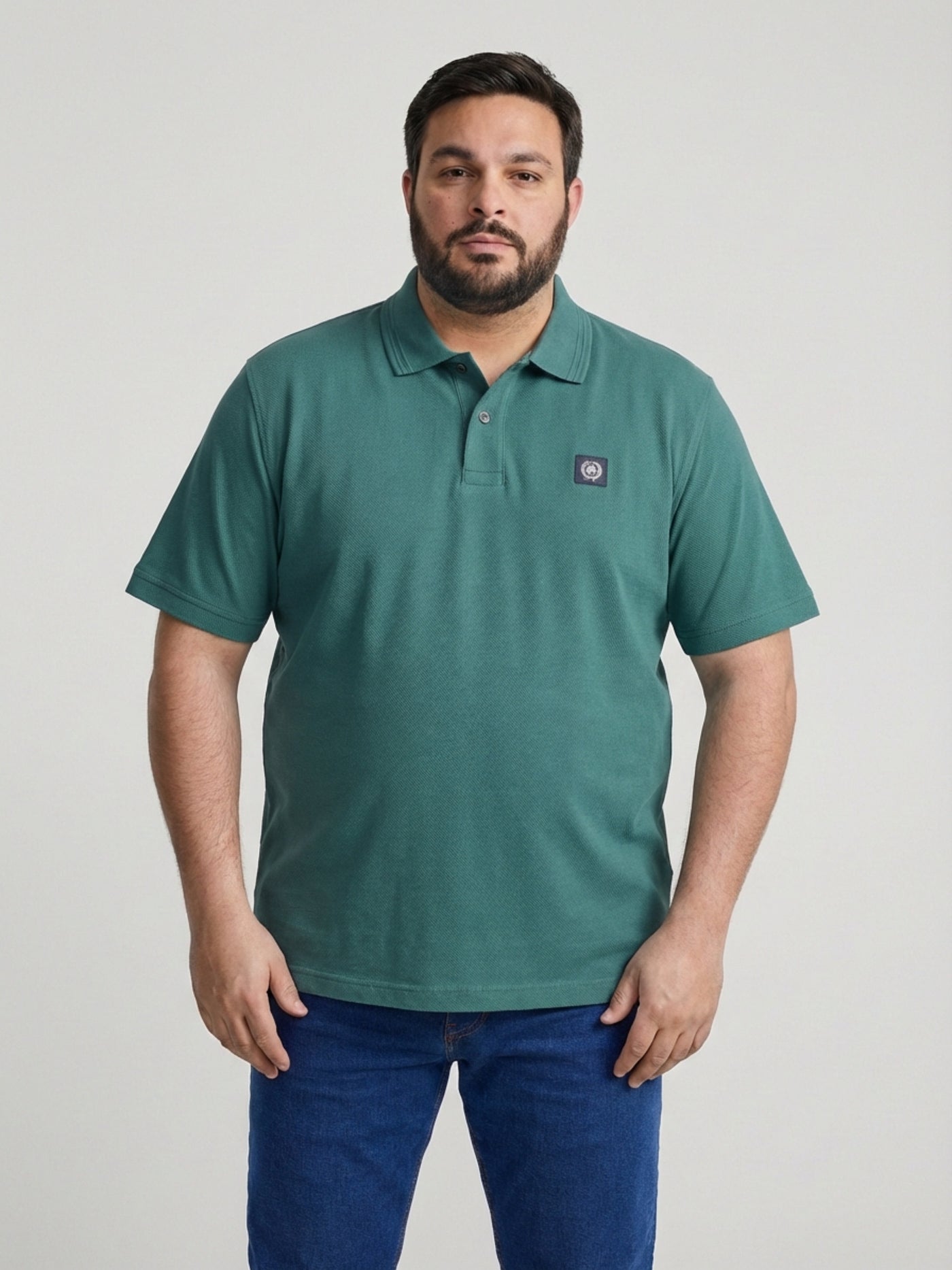 Poloshirt mit Waffelstruktur, grosse Größen - Polo Shirt Kurzarm