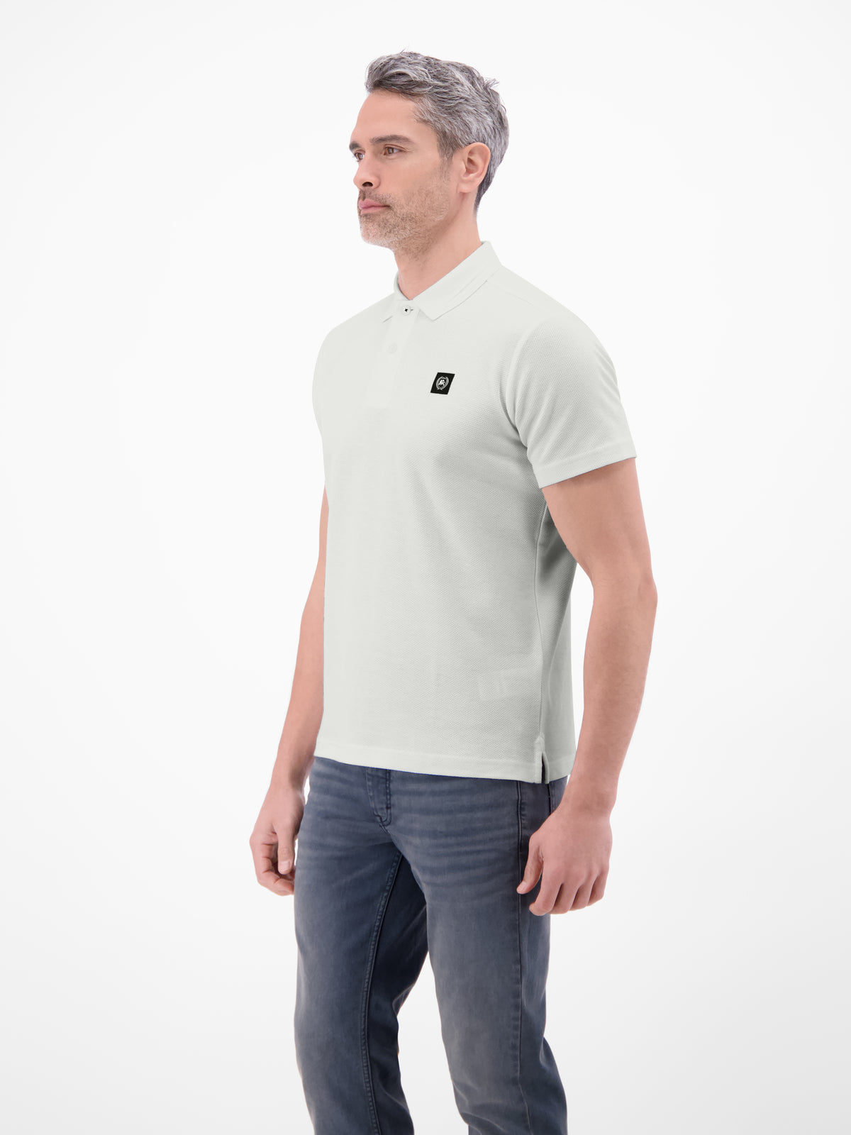 Poloshirt mit Waffelstruktur aus 100 % Baumwolle - Polo Shirt Kurzarm