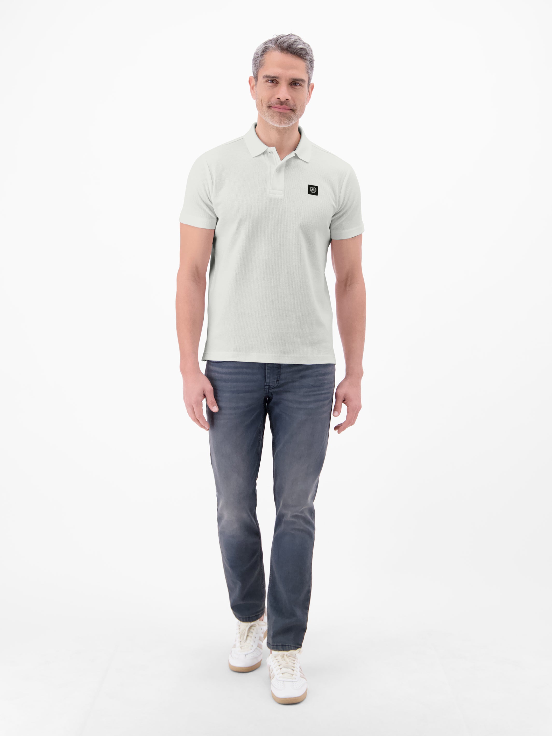 Poloshirt mit Waffelstruktur aus 100 % Baumwolle - Polo Shirt Kurzarm