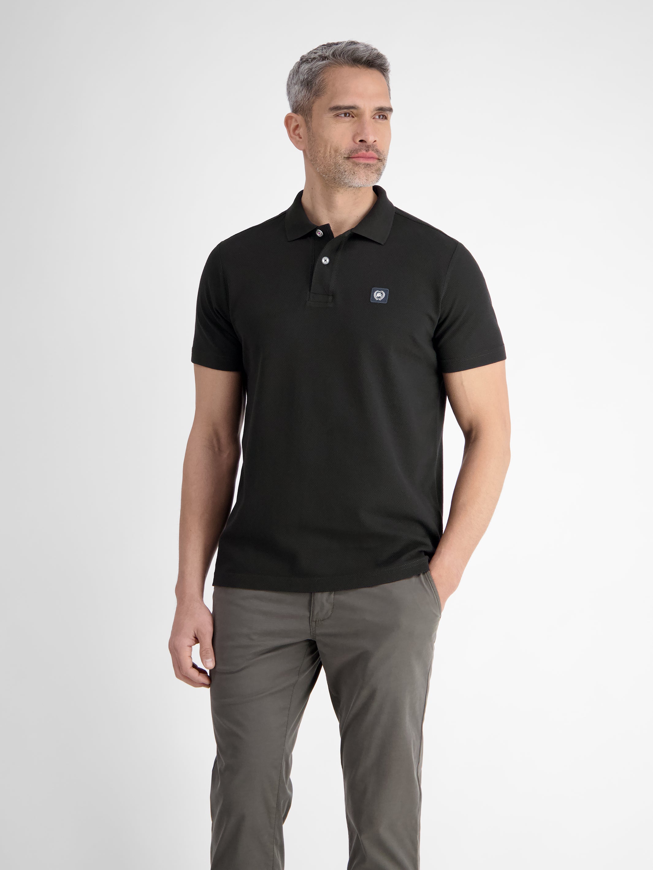 Poloshirt mit Waffelstruktur aus 100 % Baumwolle - Polo Shirt Kurzarm