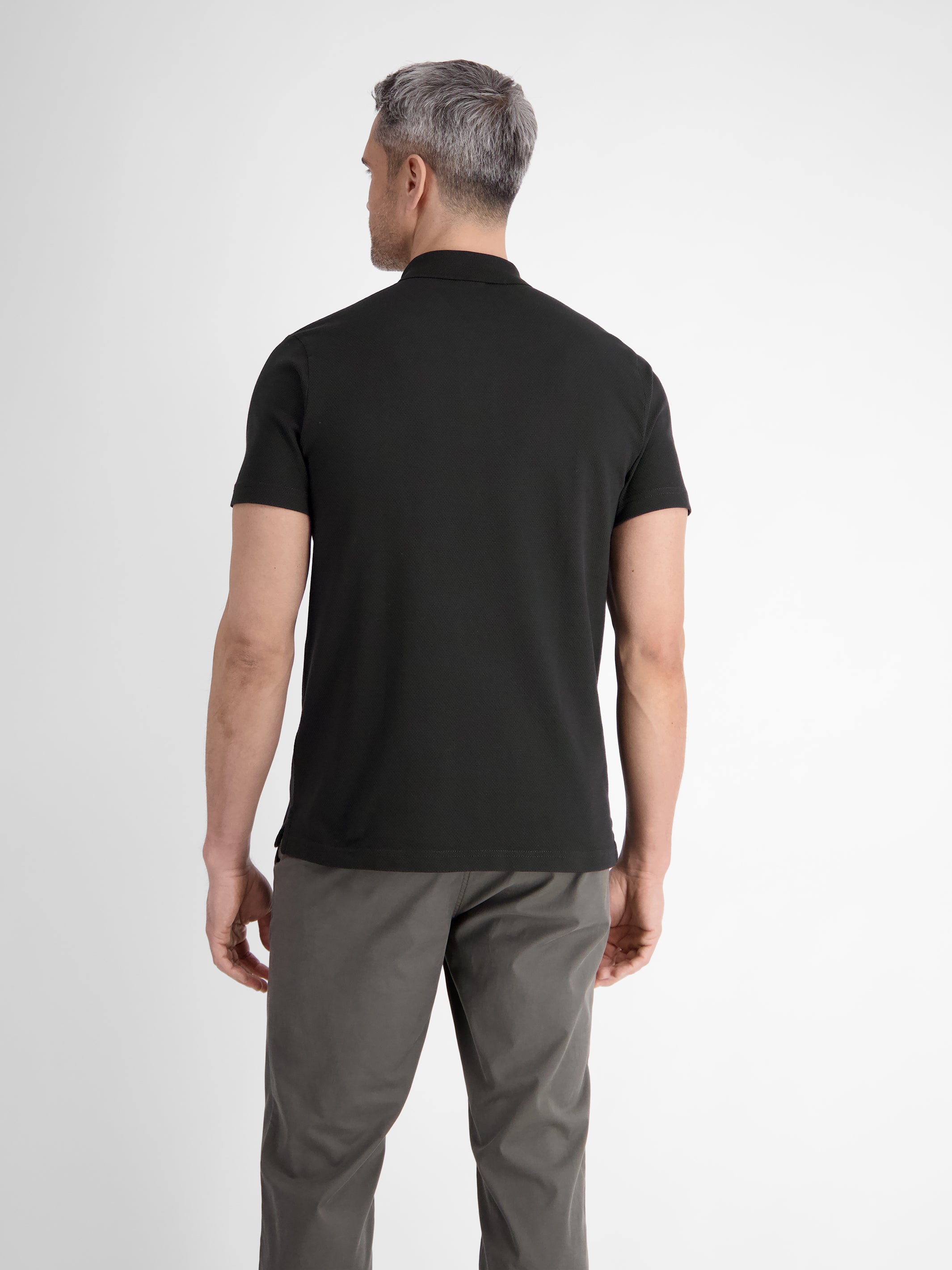 Poloshirt mit Waffelstruktur aus 100 % Baumwolle - Polo Shirt Kurzarm