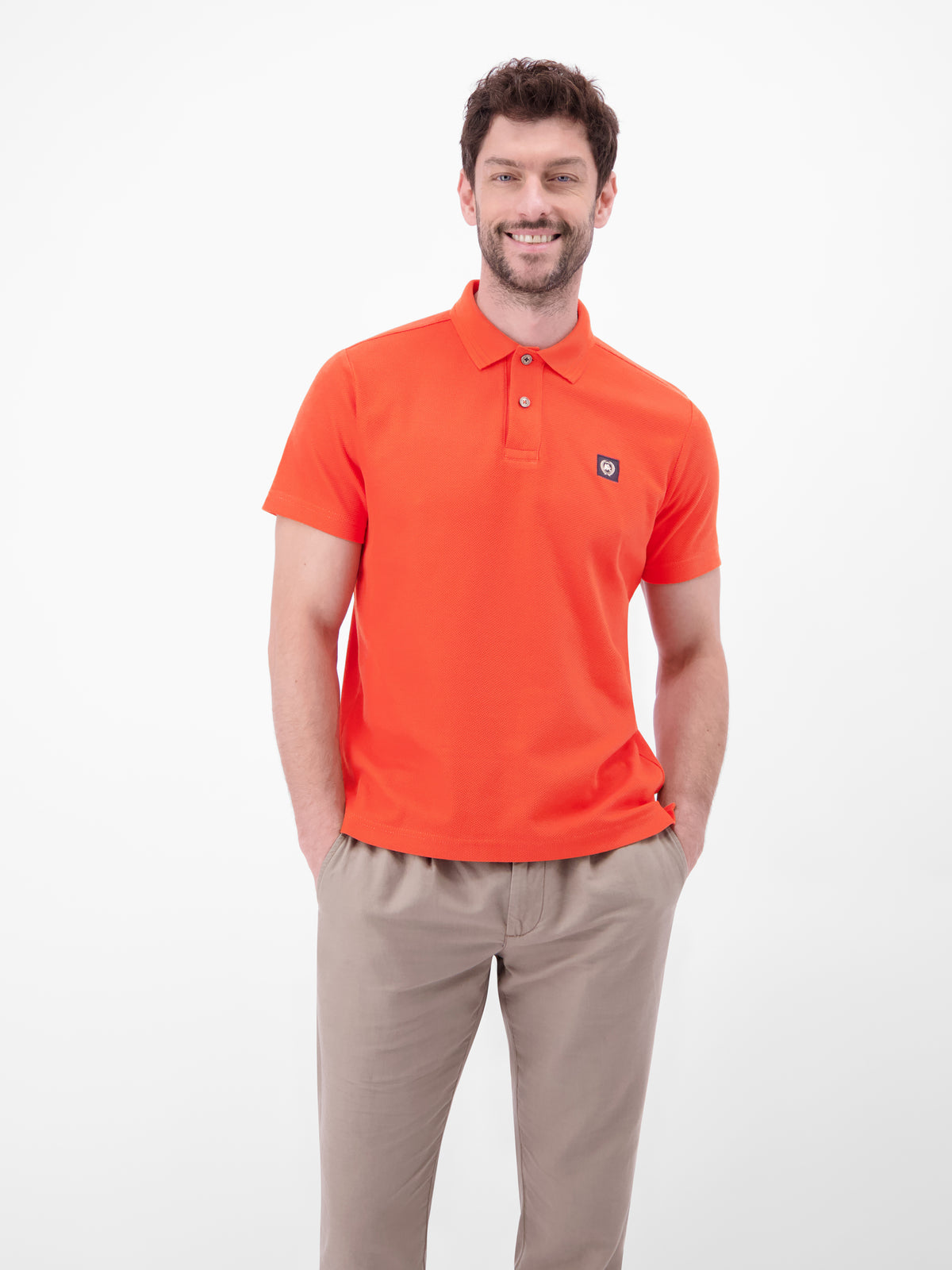 Poloshirt mit Waffelstruktur aus 100 % Baumwolle - Polo Shirt Kurzarm