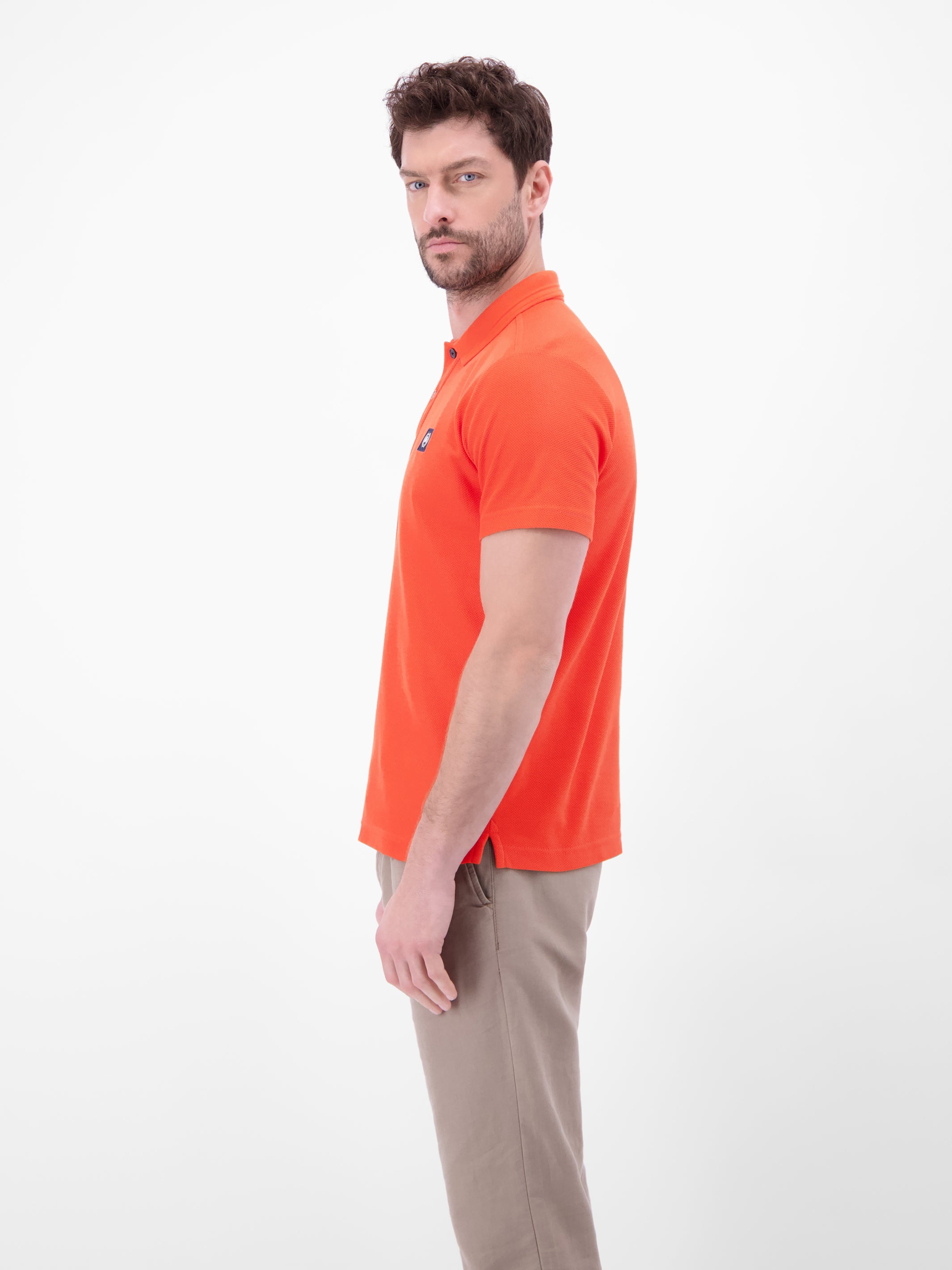 Poloshirt mit Waffelstruktur aus 100 % Baumwolle - Polo Shirt Kurzarm