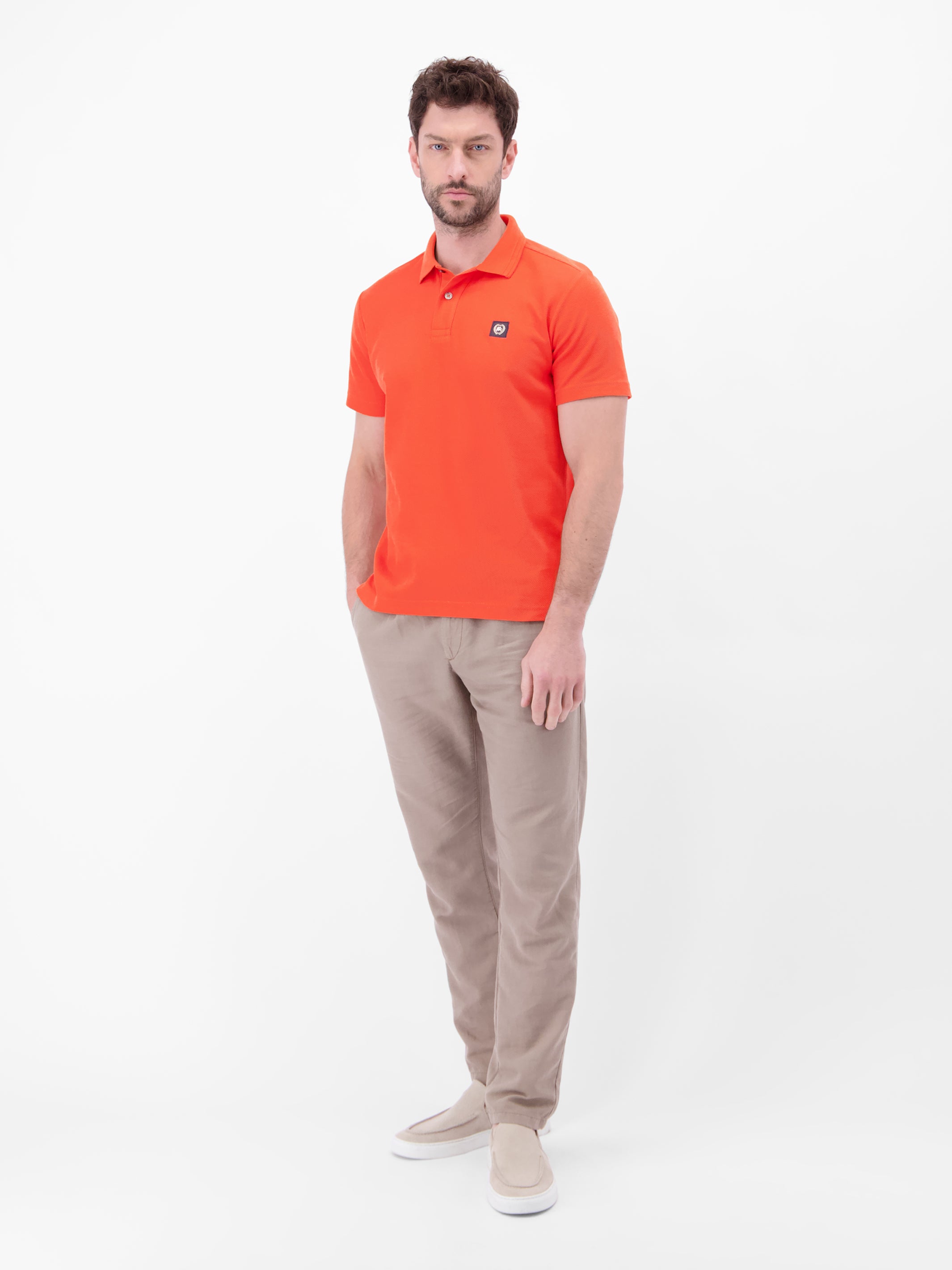 Poloshirt mit Waffelstruktur aus 100 % Baumwolle - Polo Shirt Kurzarm