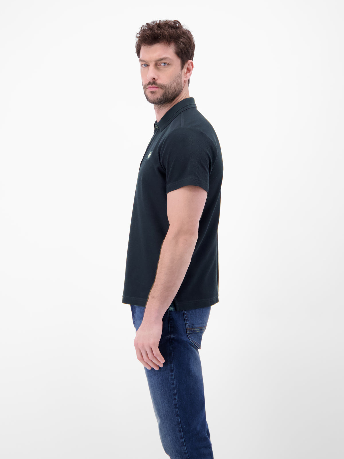 Poloshirt mit Waffelstruktur aus 100 % Baumwolle - Polo Shirt Kurzarm