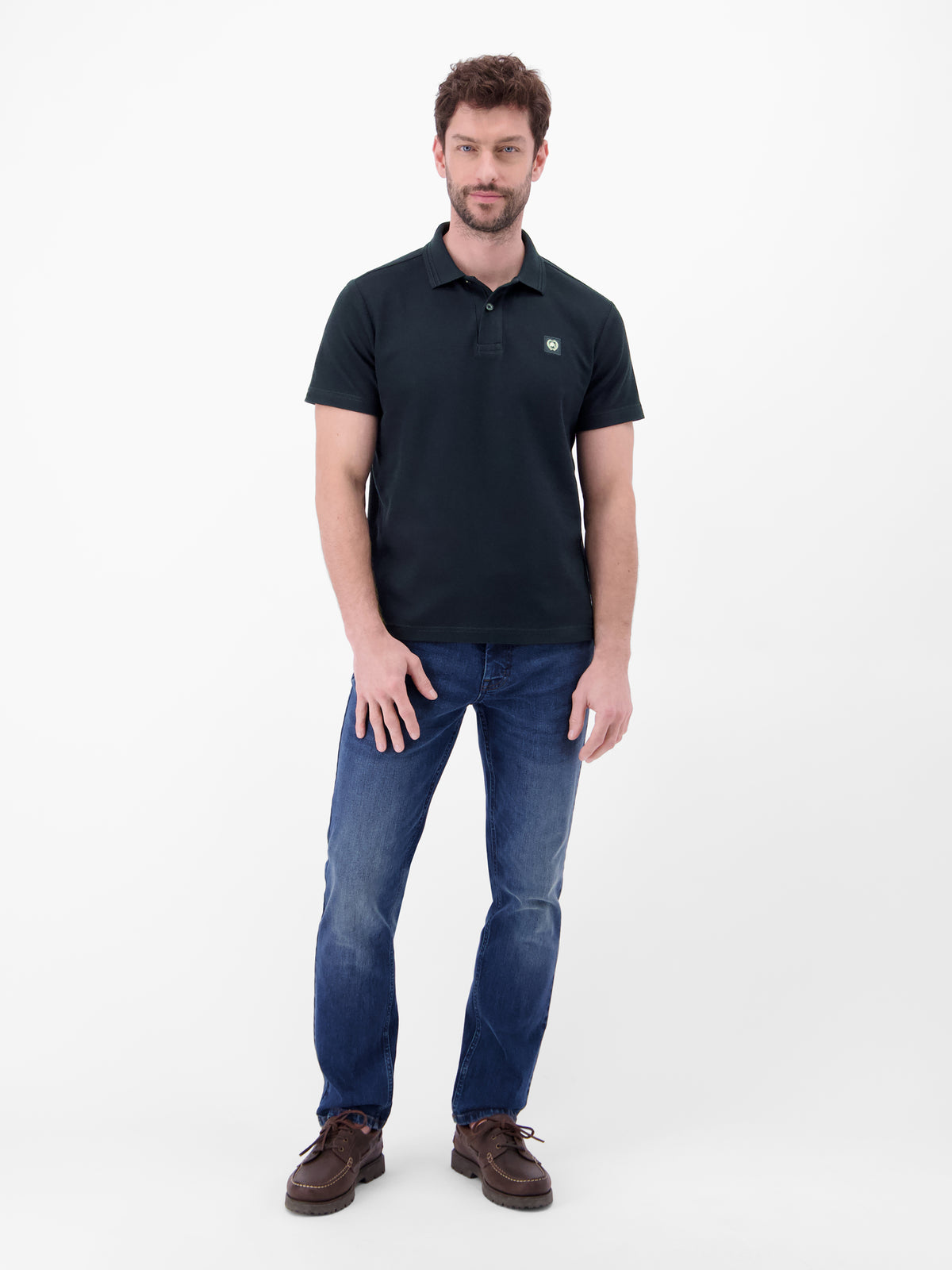 Poloshirt mit Waffelstruktur aus 100 % Baumwolle - Polo Shirt Kurzarm