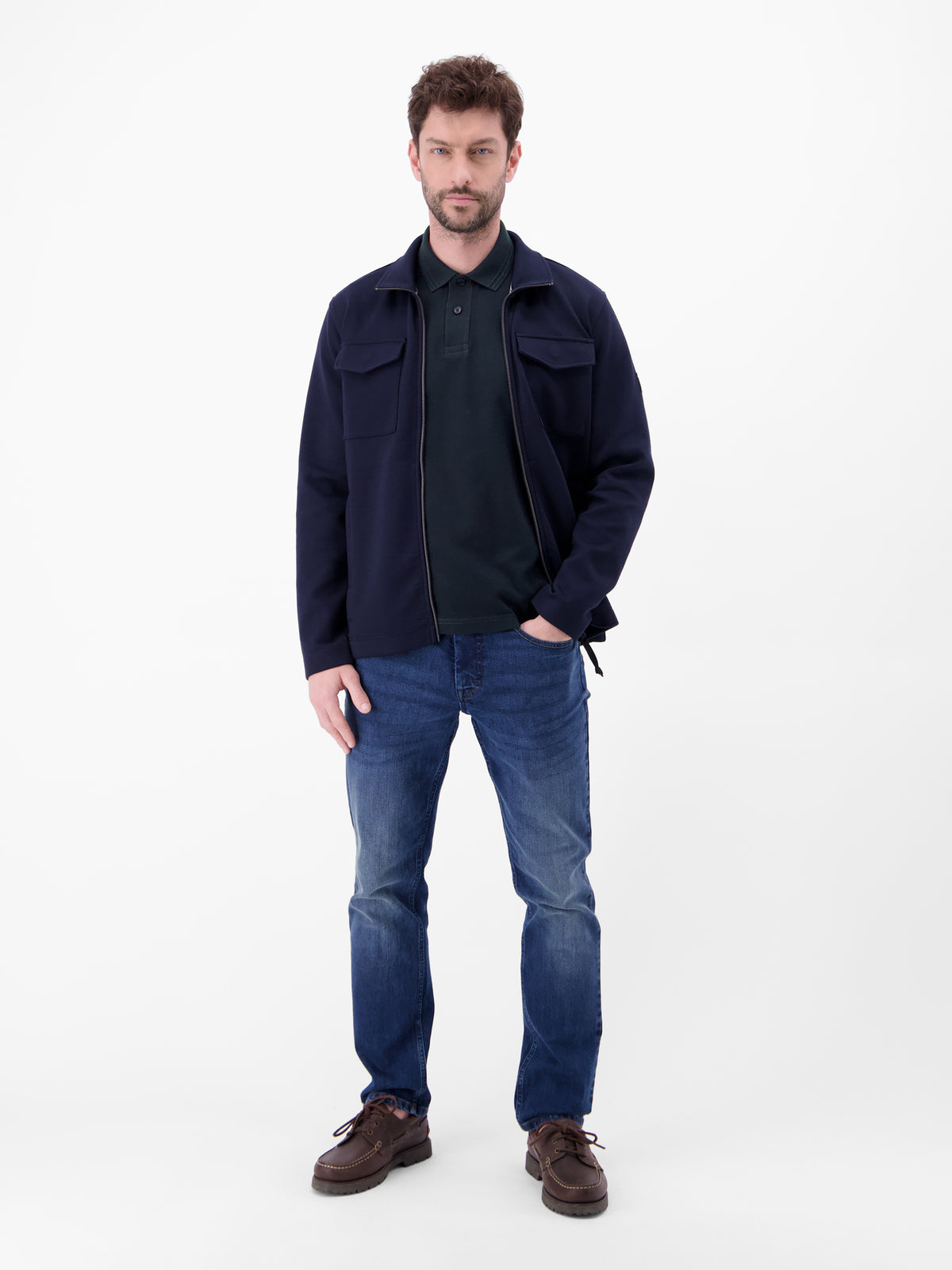 Poloshirt mit Waffelstruktur aus 100 % Baumwolle - Polo Shirt Kurzarm